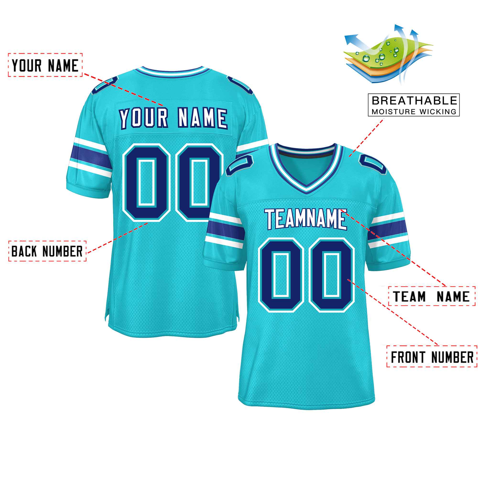 Custom Red Navy-White Classic Style Mesh American Football Jersey | KXKSHOP
