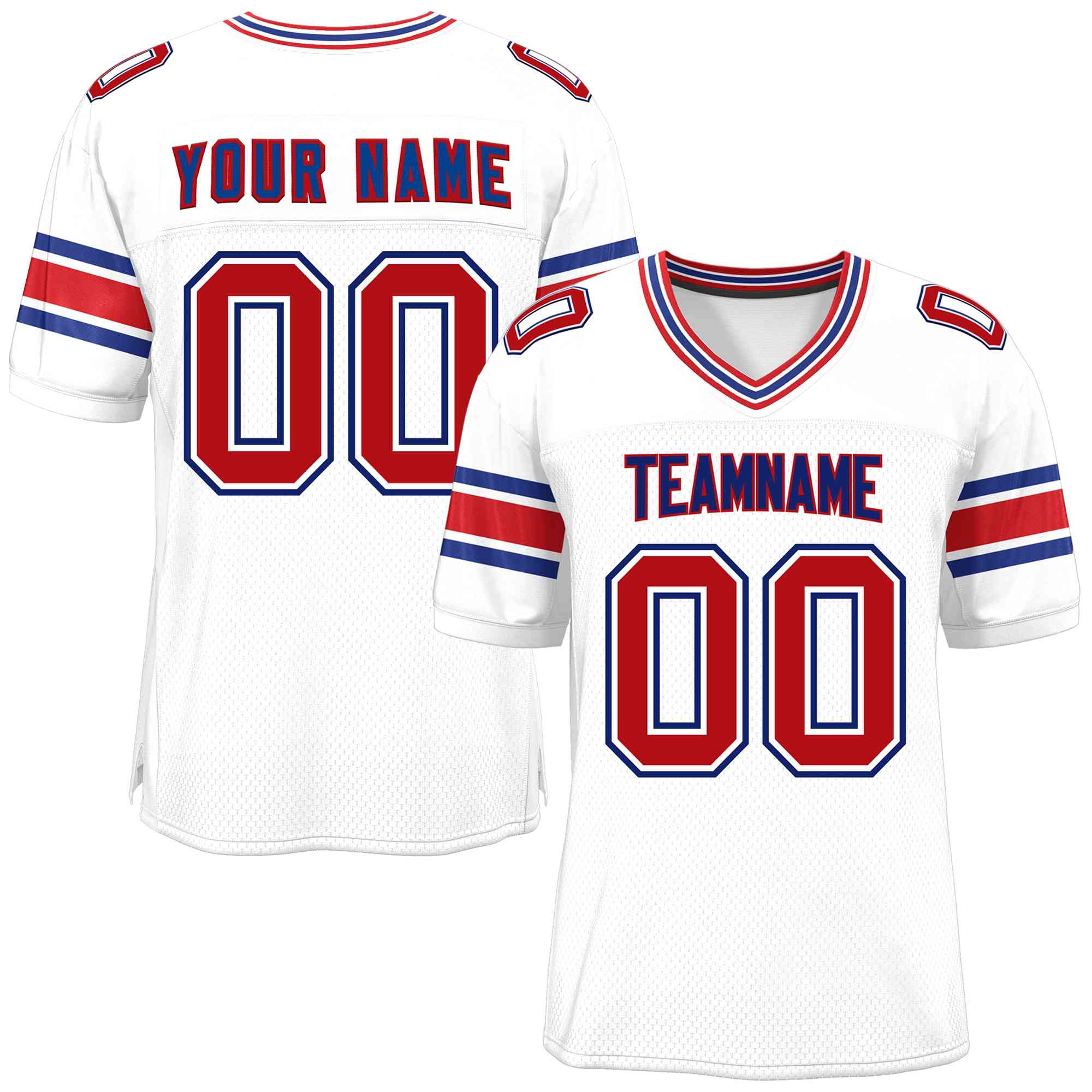 Custom Red Navy-White Classic Style Mesh American Football Jersey | KXKSHOP