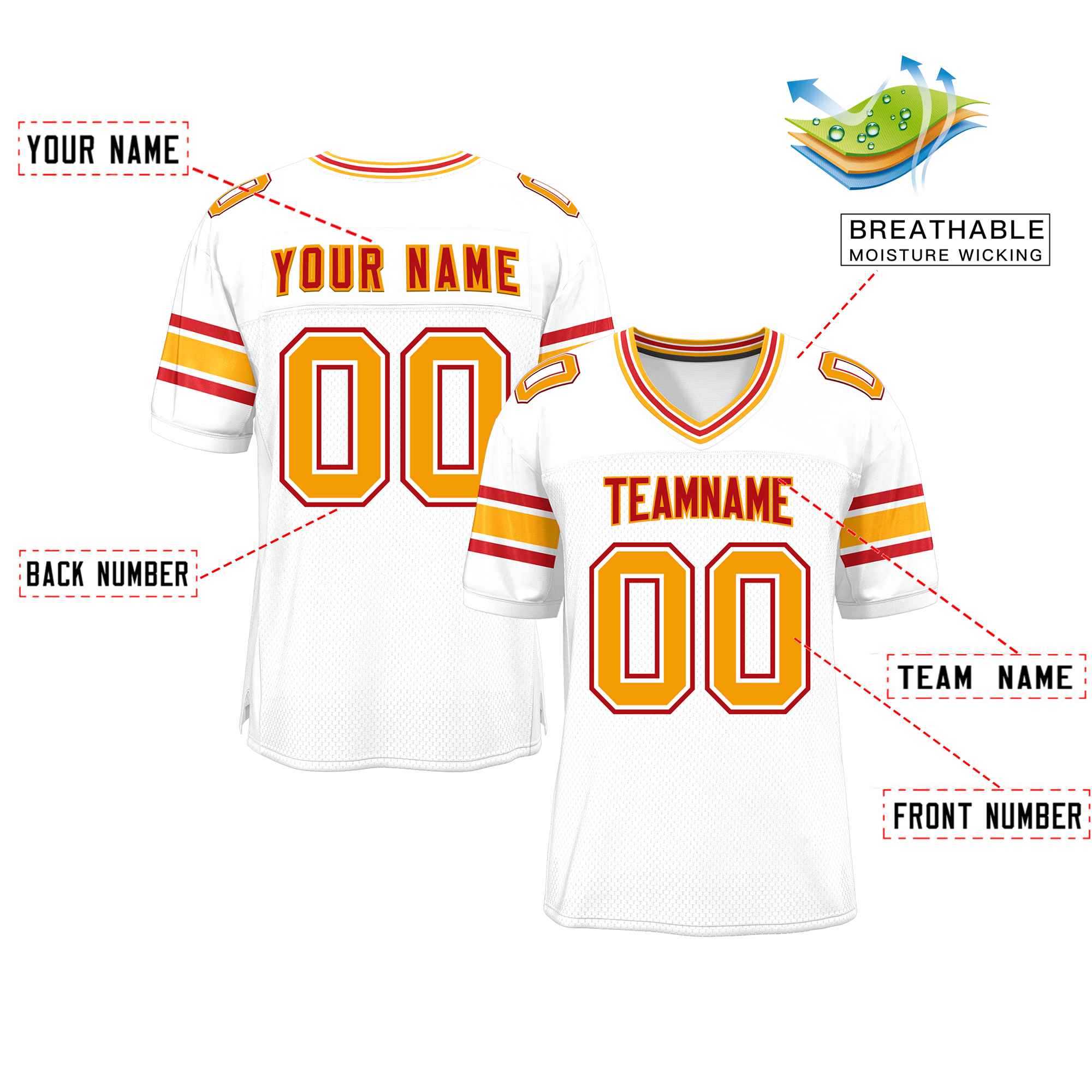 Custom Red Navy-White Classic Style Mesh American Football Jersey | KXKSHOP