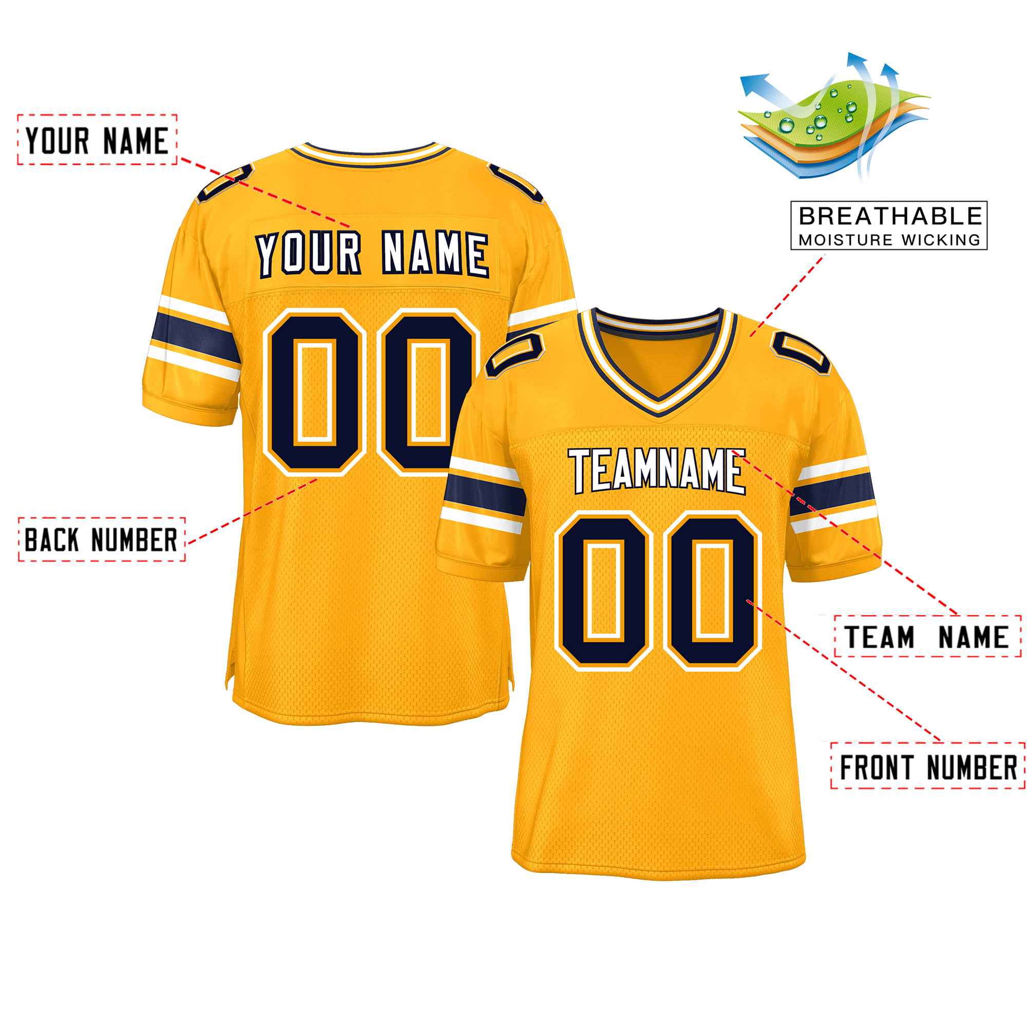 Custom Red Navy-White Classic Style Mesh American Football Jersey | KXKSHOP