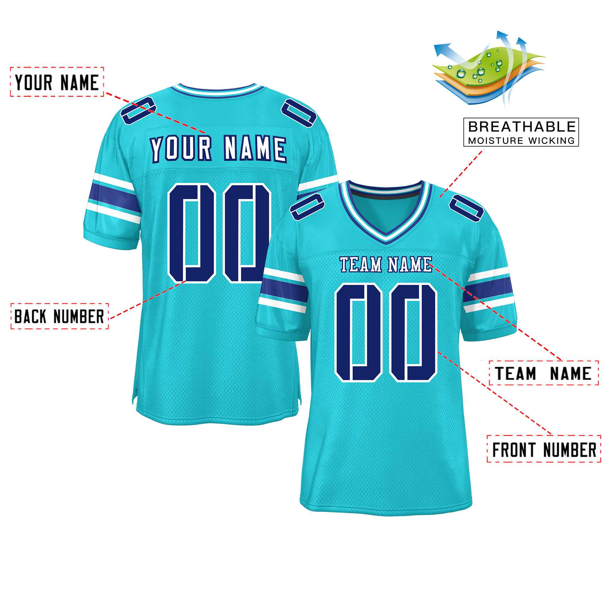 Custom Red Navy-White Classic Style Mesh American Football Jersey | KXKSHOP