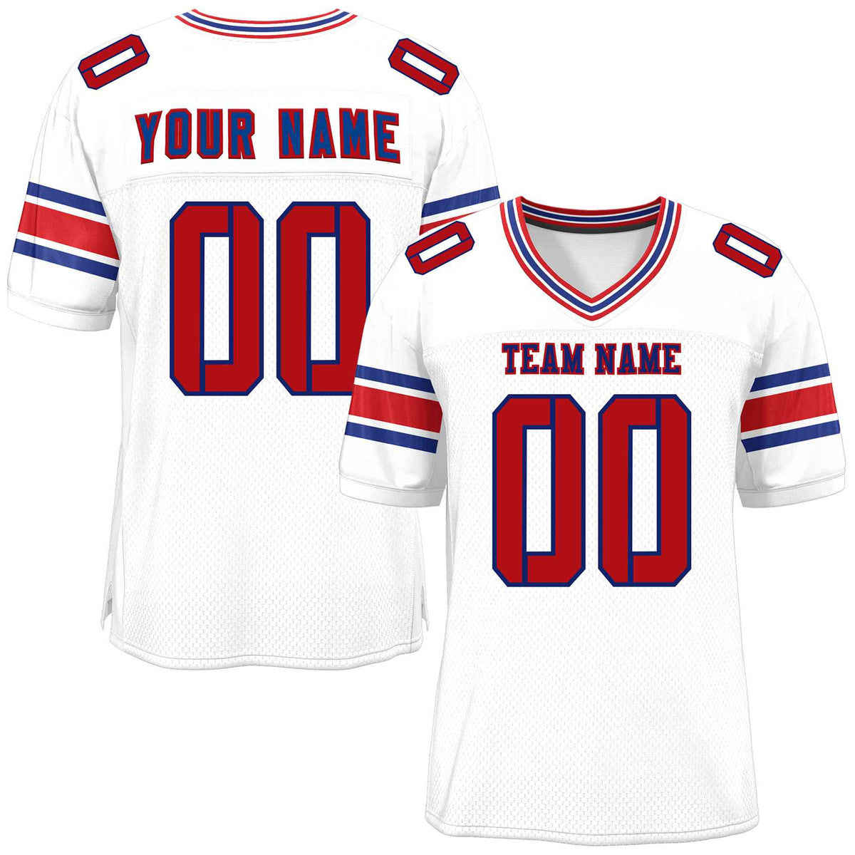 Custom Red Navy-White Classic Style Mesh American Football Jersey | KXKSHOP