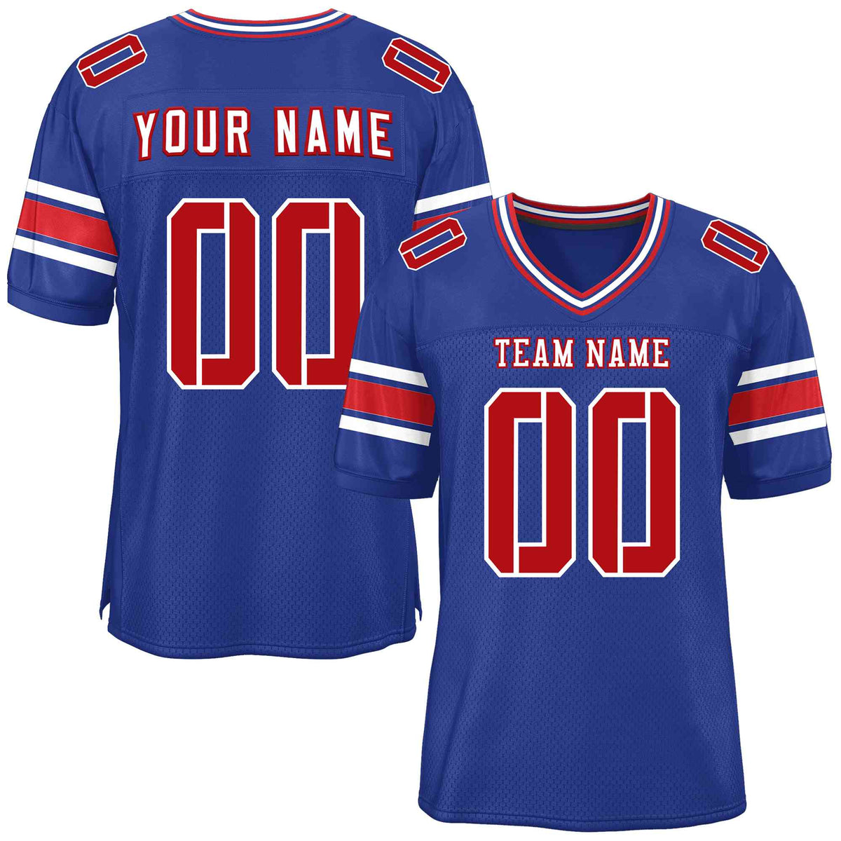 Custom Red Navy-White Classic Style Mesh American Football Jersey | KXKSHOP
