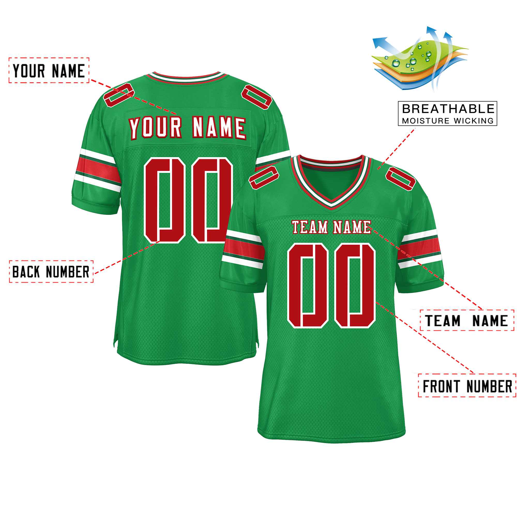 Custom Red Navy-White Classic Style Mesh American Football Jersey | KXKSHOP