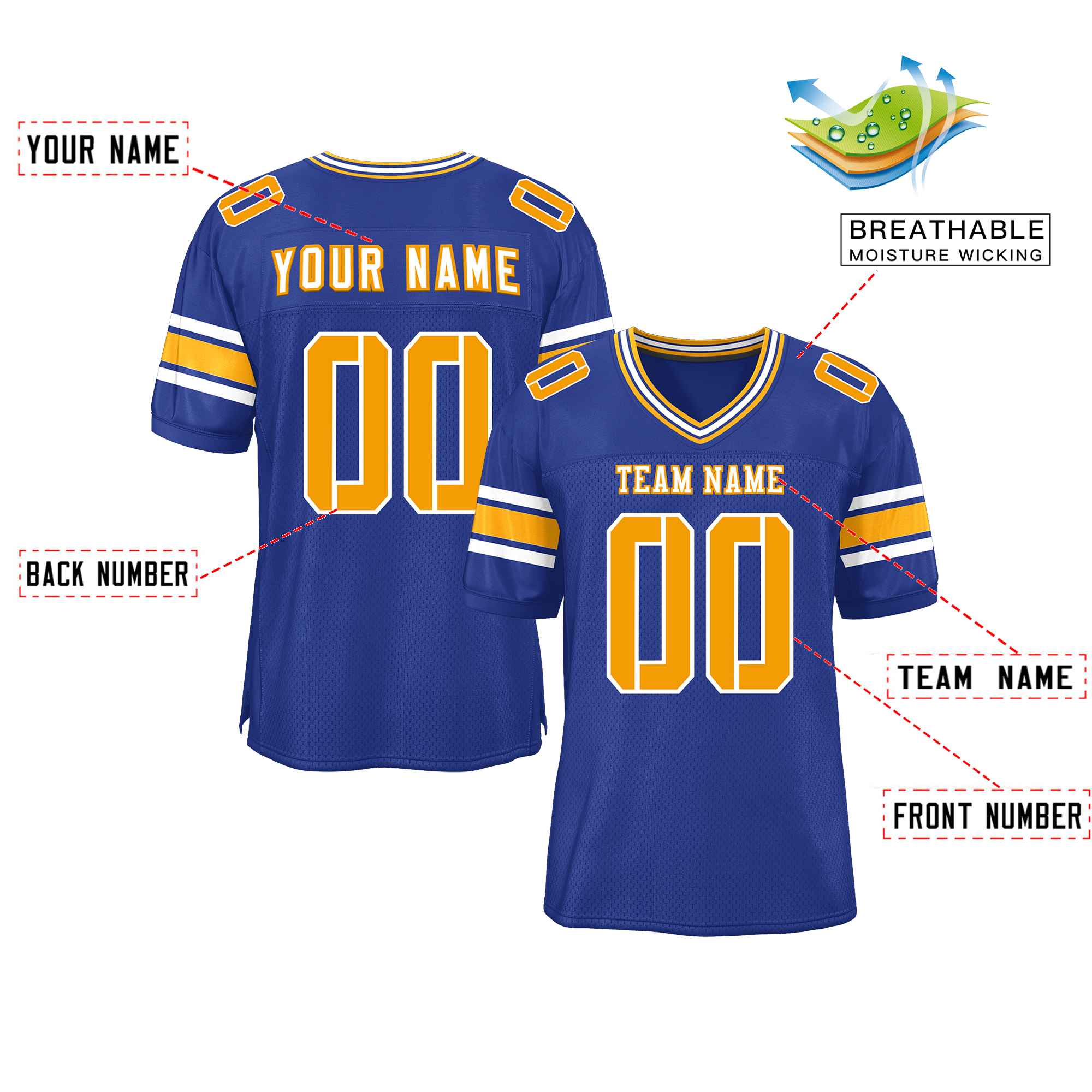 Custom Red Navy-White Classic Style Mesh American Football Jersey | KXKSHOP