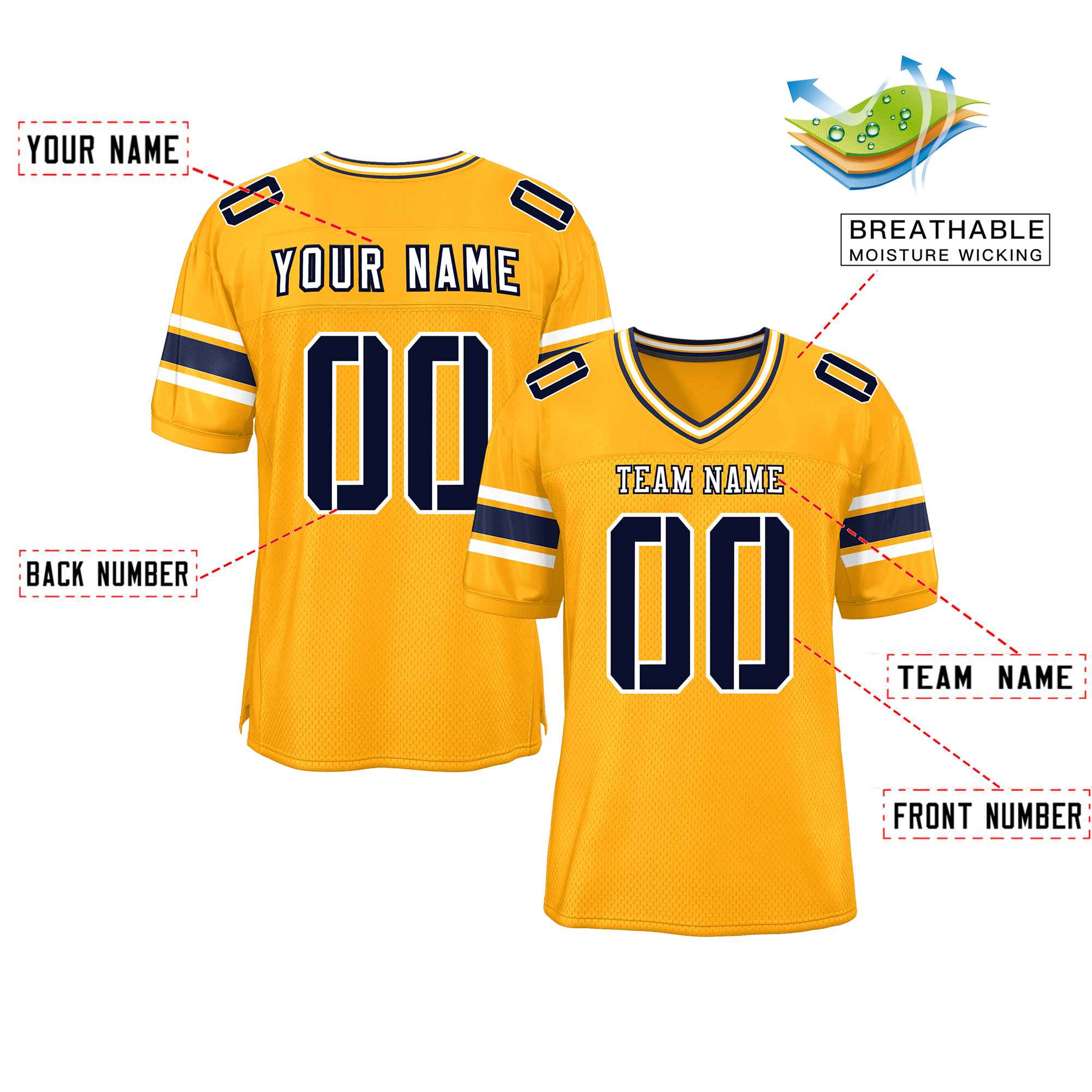Custom Red Navy-White Classic Style Mesh American Football Jersey | KXKSHOP
