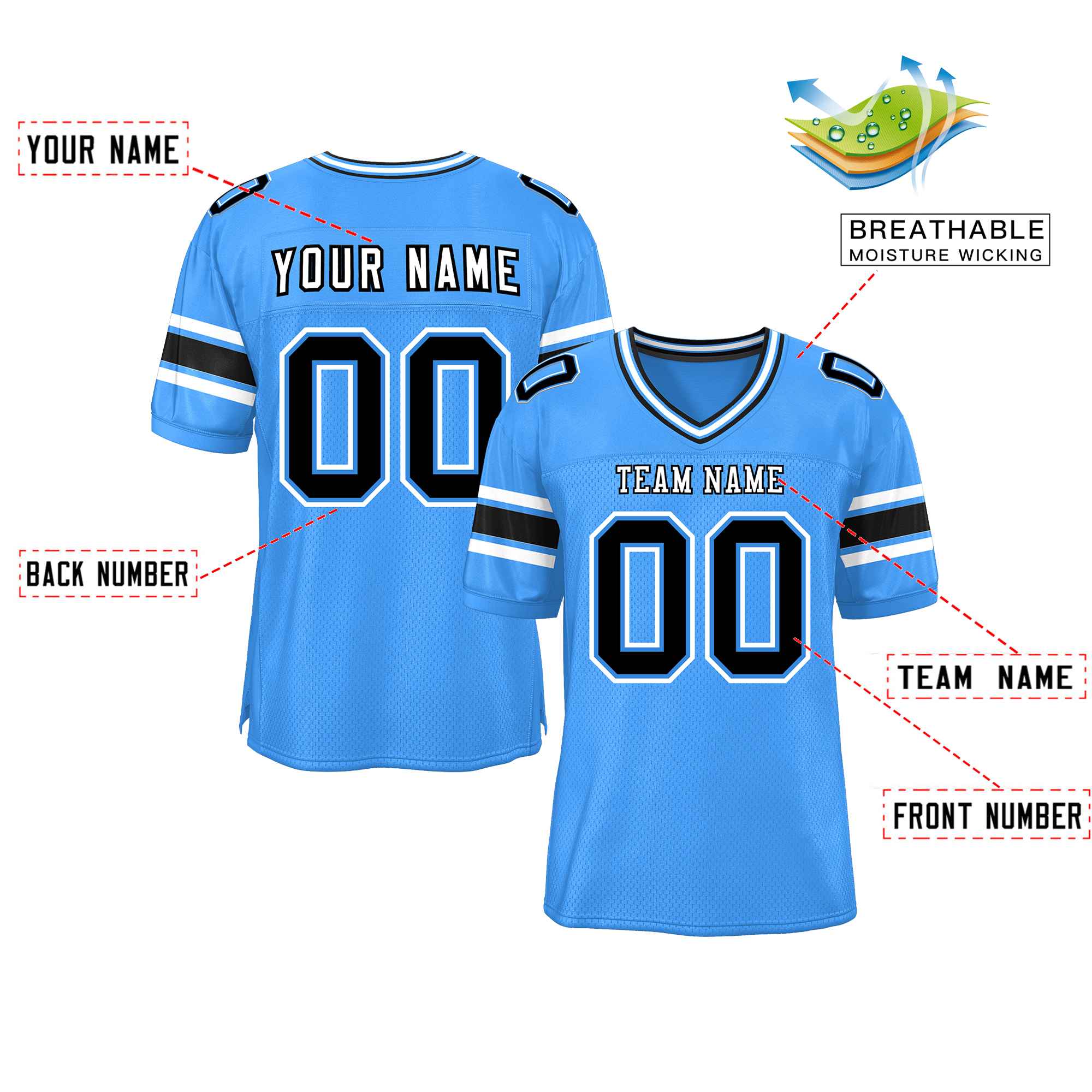 Custom Red Navy-White Classic Style Mesh American Football Jersey | KXKSHOP