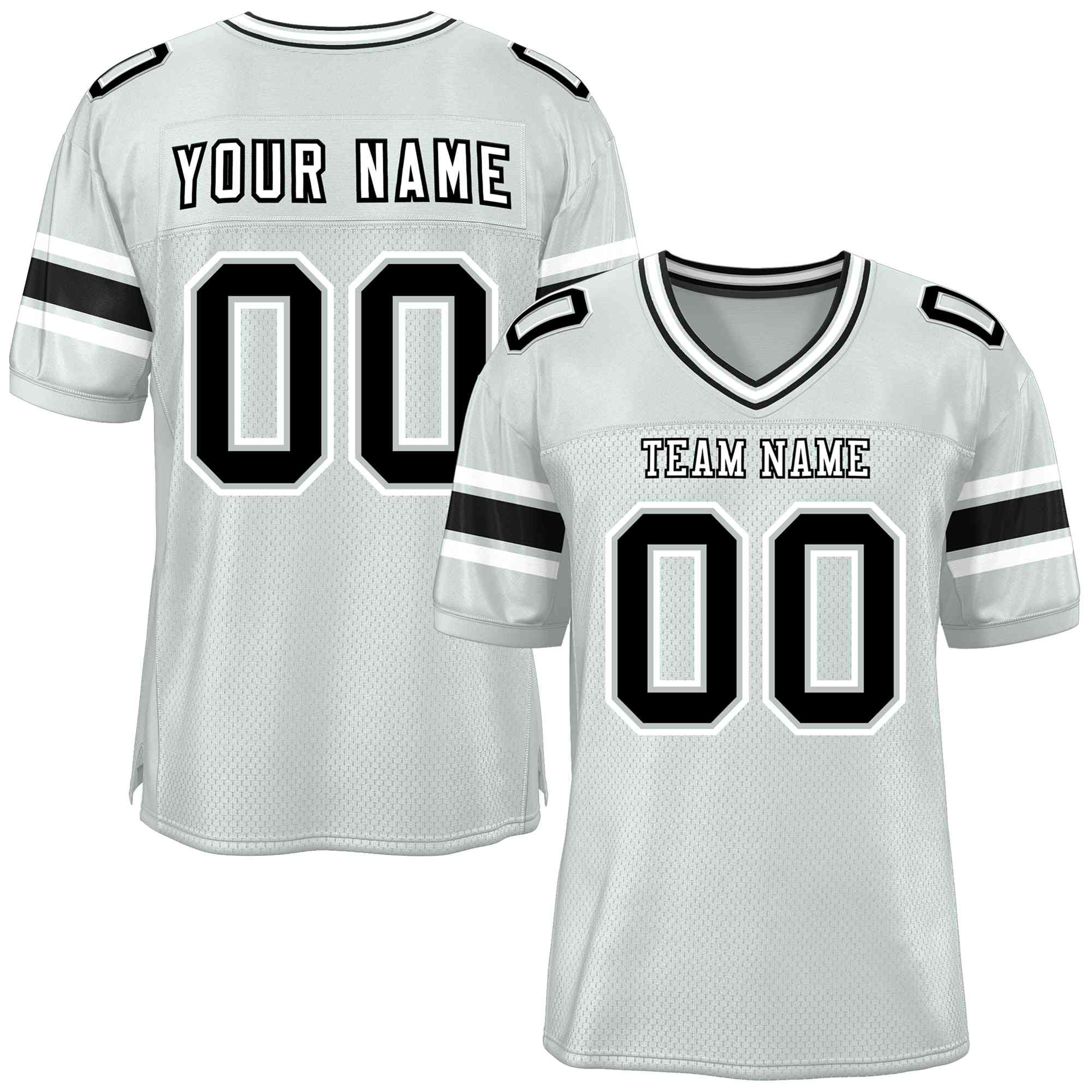 Custom Silver Personalized Classic American Football Jersey | KXKSHOP