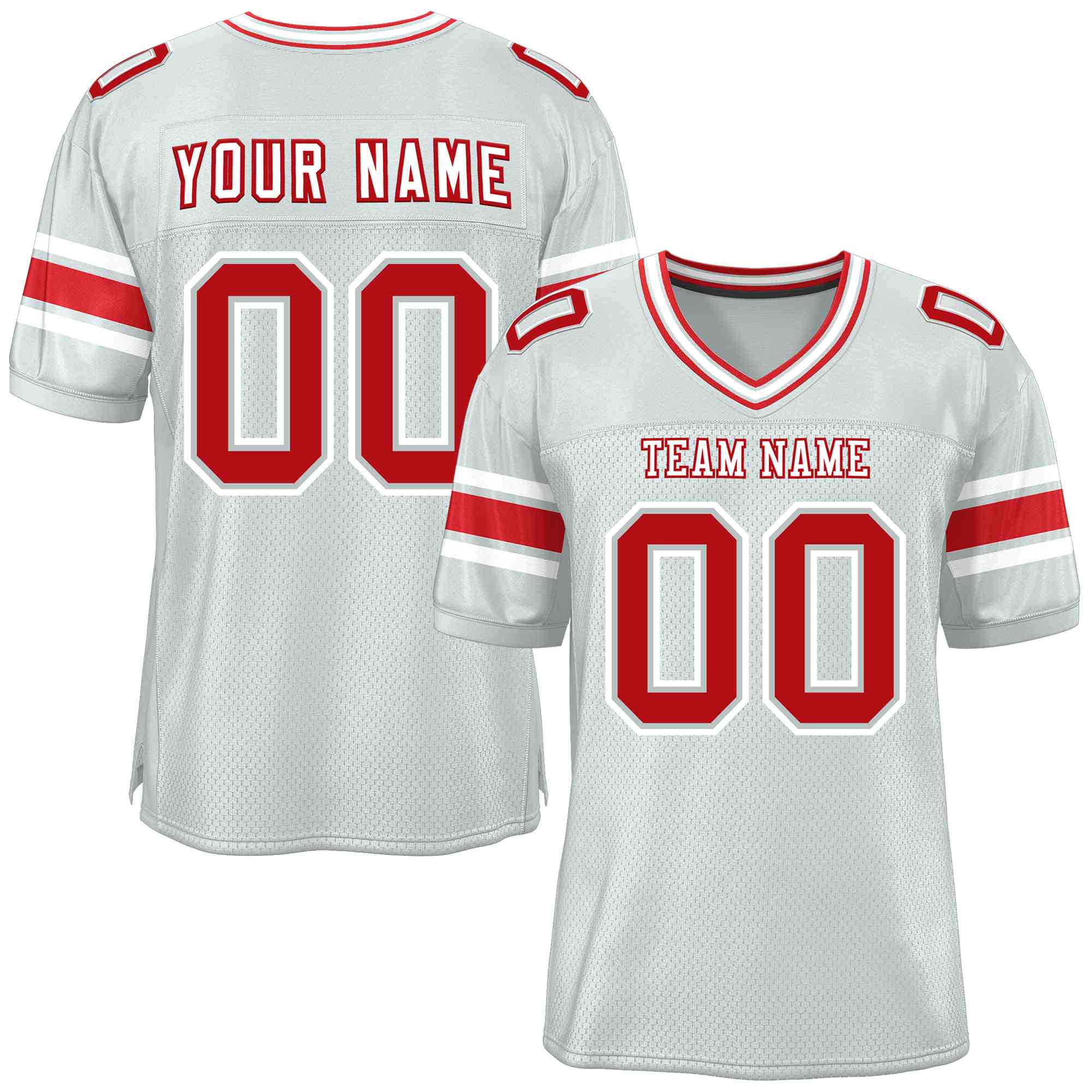 Custom Silver Personalized Classic American Football Jersey | KXKSHOP