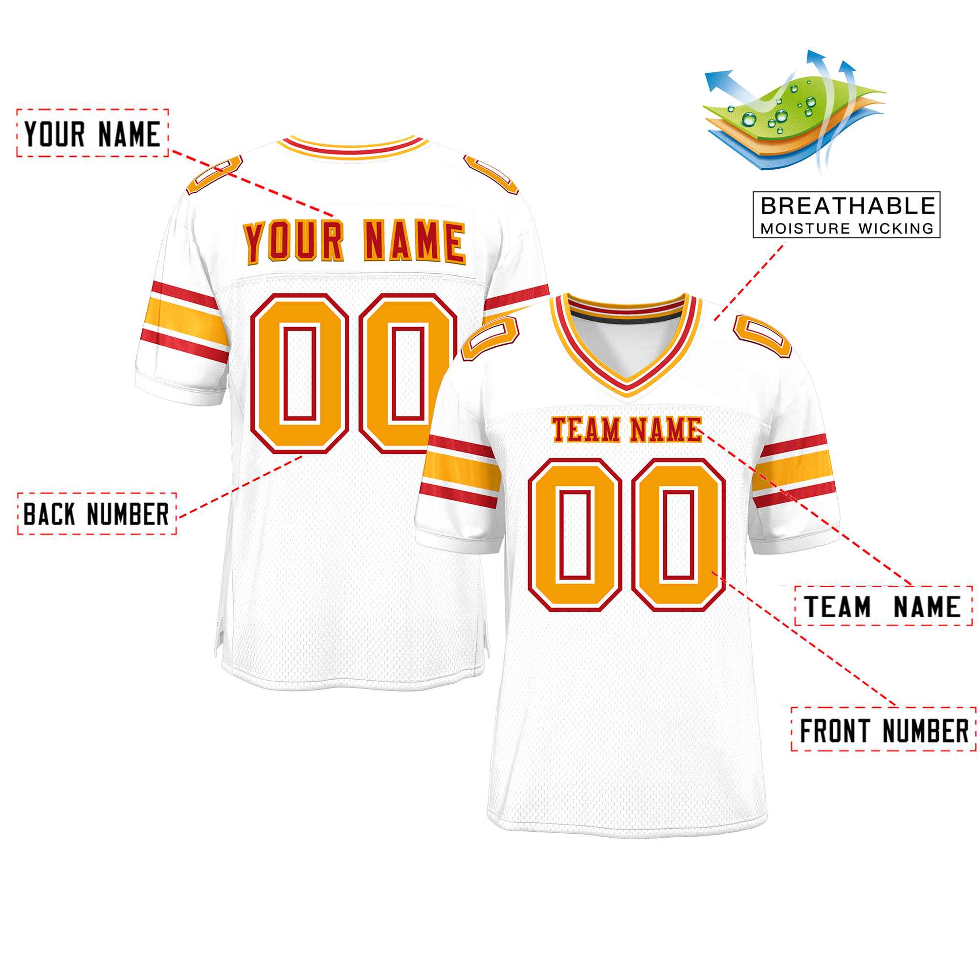 Custom Red Navy-White Classic Style Mesh American Football Jersey | KXKSHOP