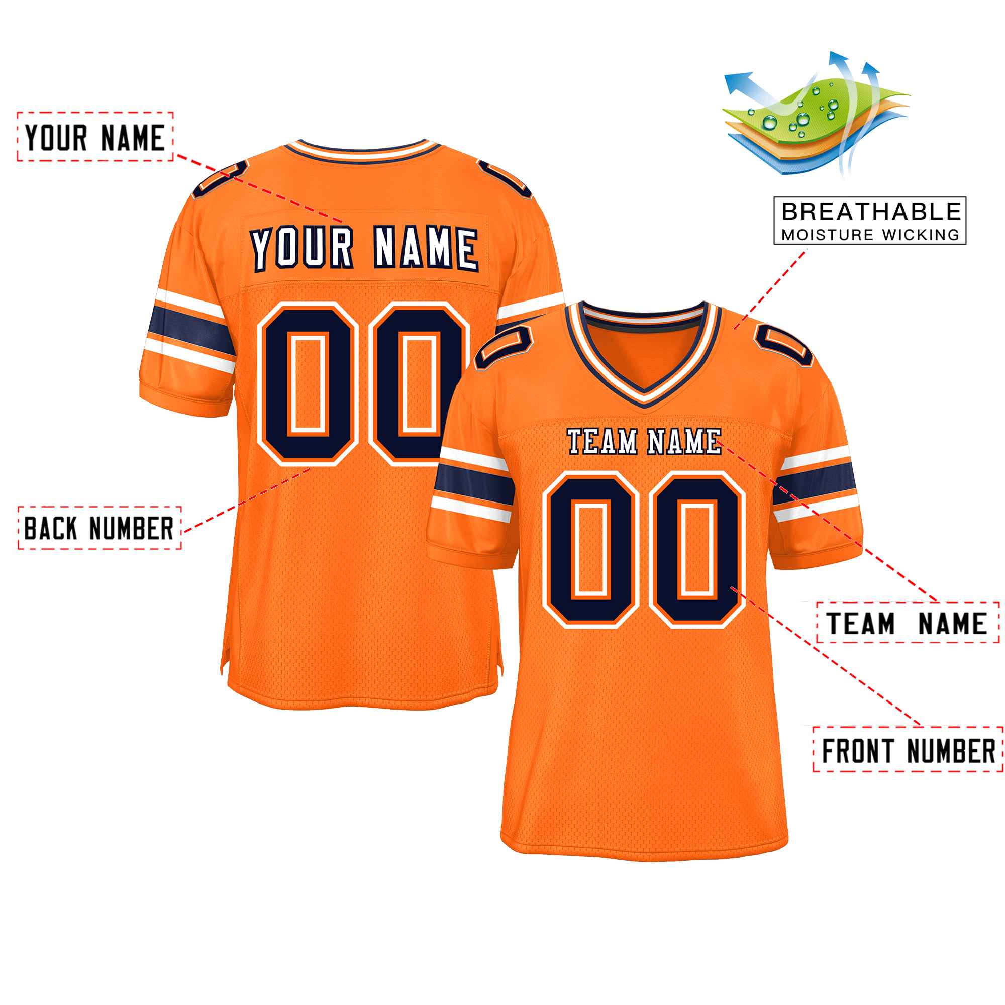 Custom Red Navy-White Classic Style Mesh American Football Jersey | KXKSHOP