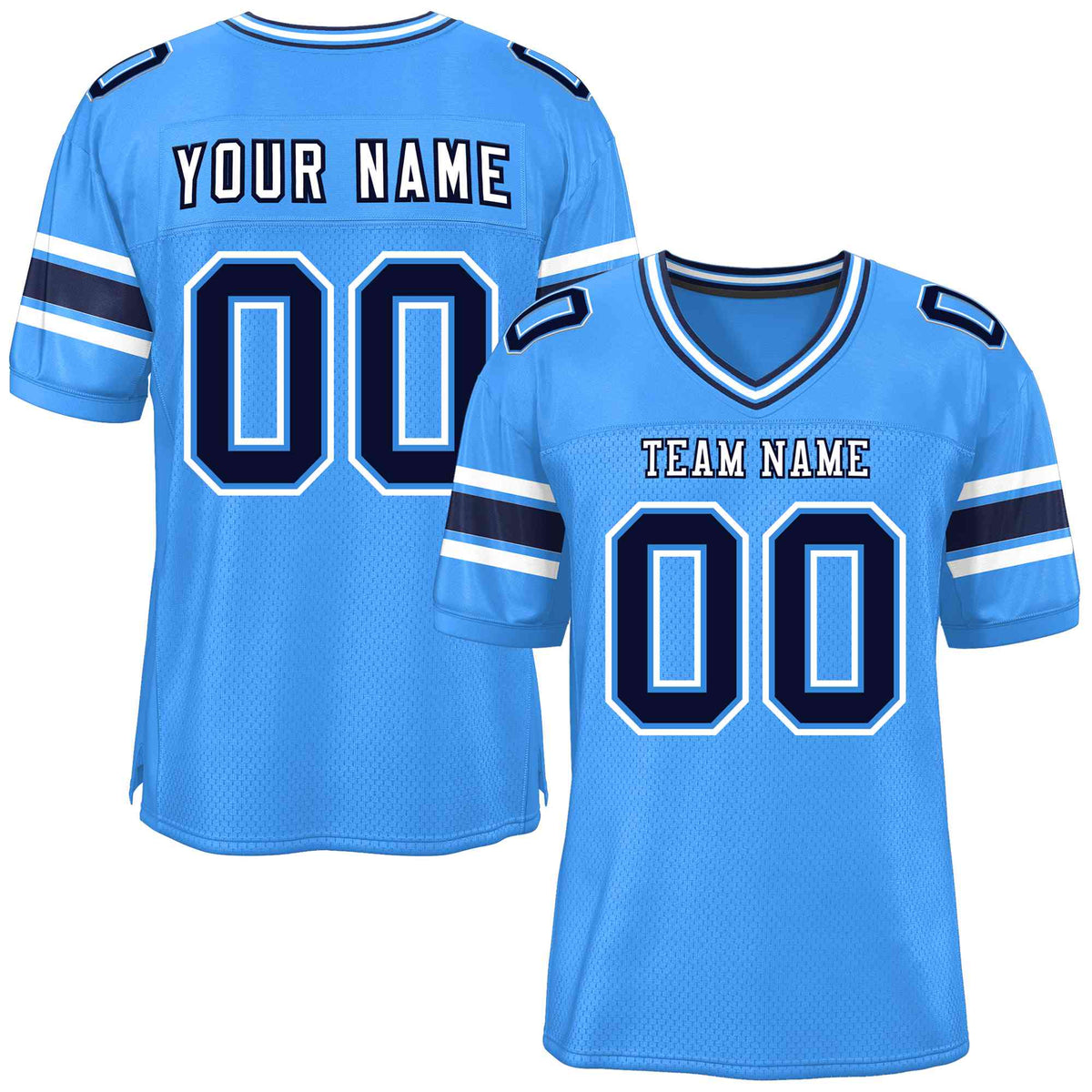 Custom Powder Blue Personalized Classic American Football Jersey | KXKSHOP