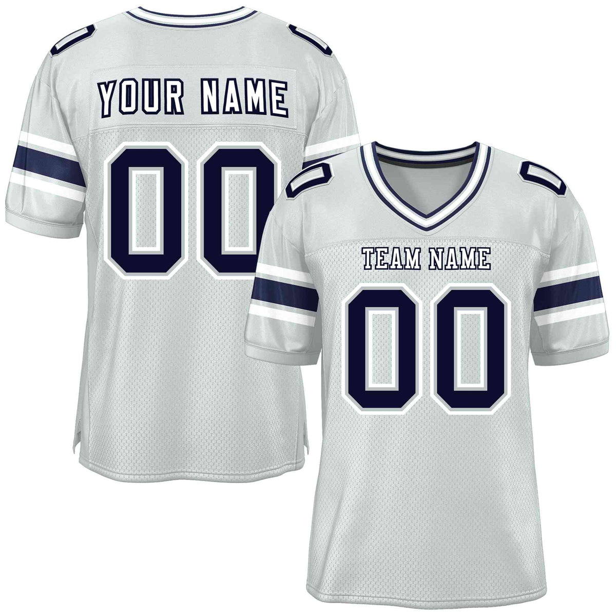 Custom Silver Personalized Classic American Football Jersey | KXKSHOP