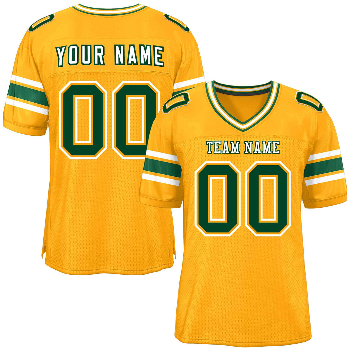 Custom Yellow Personalized Classic American Football Jersey | KXKSHOP
