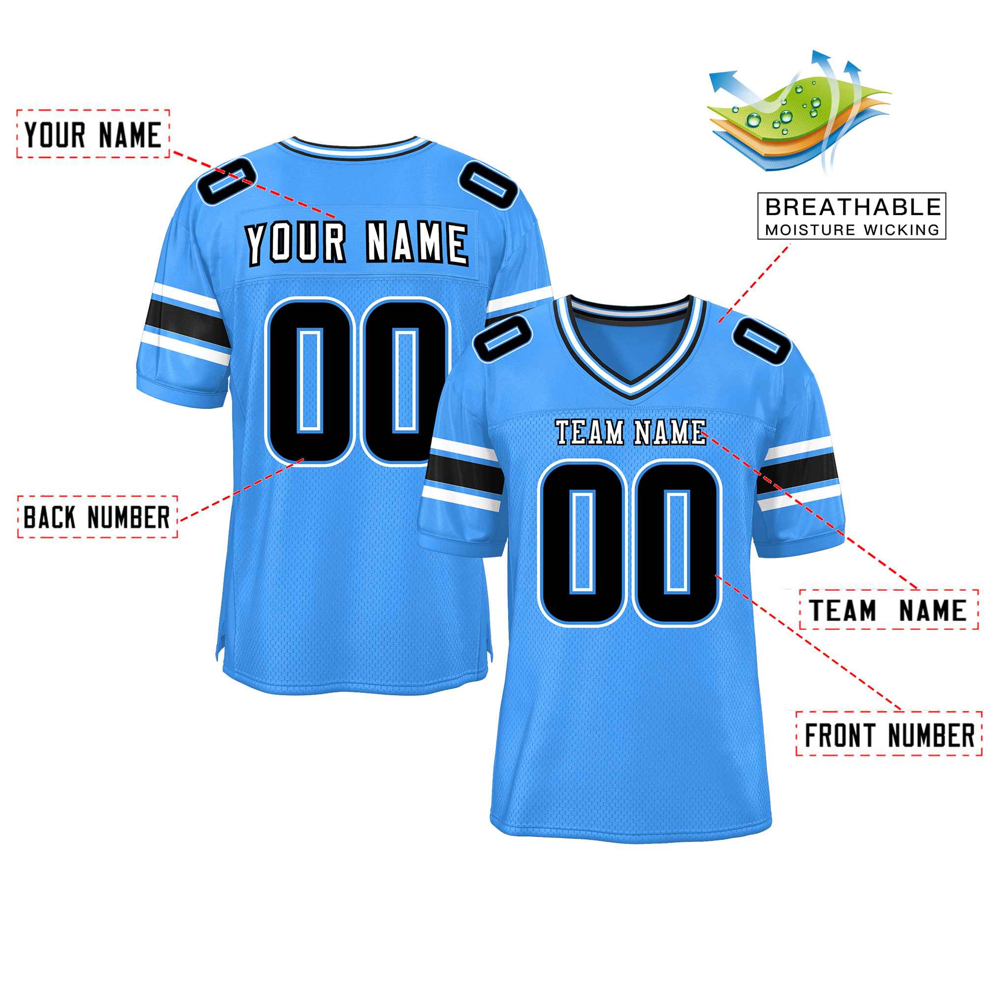 Custom Red Navy-White Classic Style Mesh American Football Jersey | KXKSHOP