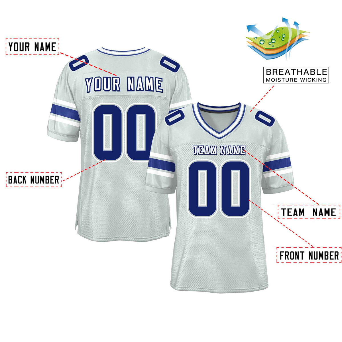 Custom Red Navy-White Classic Style Mesh American Football Jersey | KXKSHOP