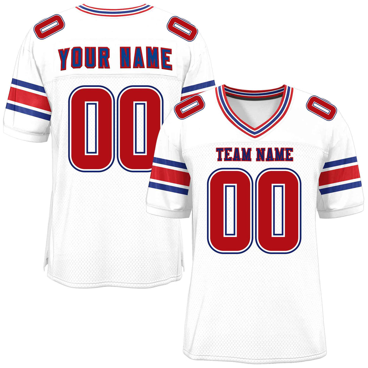 Custom Red Navy-White Classic Style Mesh American Football Jersey | KXKSHOP