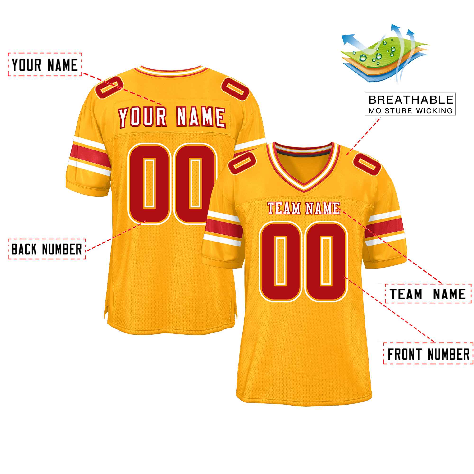 Custom Red Navy-White Classic Style Mesh American Football Jersey | KXKSHOP