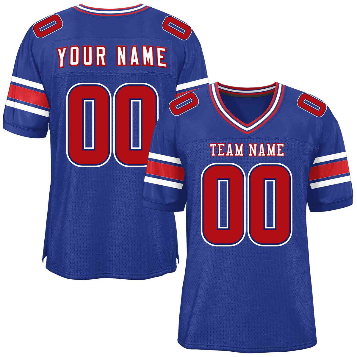 Custom Red Navy-White Classic Style Mesh American Football Jersey | KXKSHOP