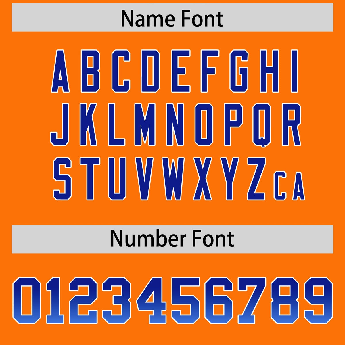 Custom Orange Royal and Powder Blue Sides Gradient Fashion Personalized Team American Football Jersey