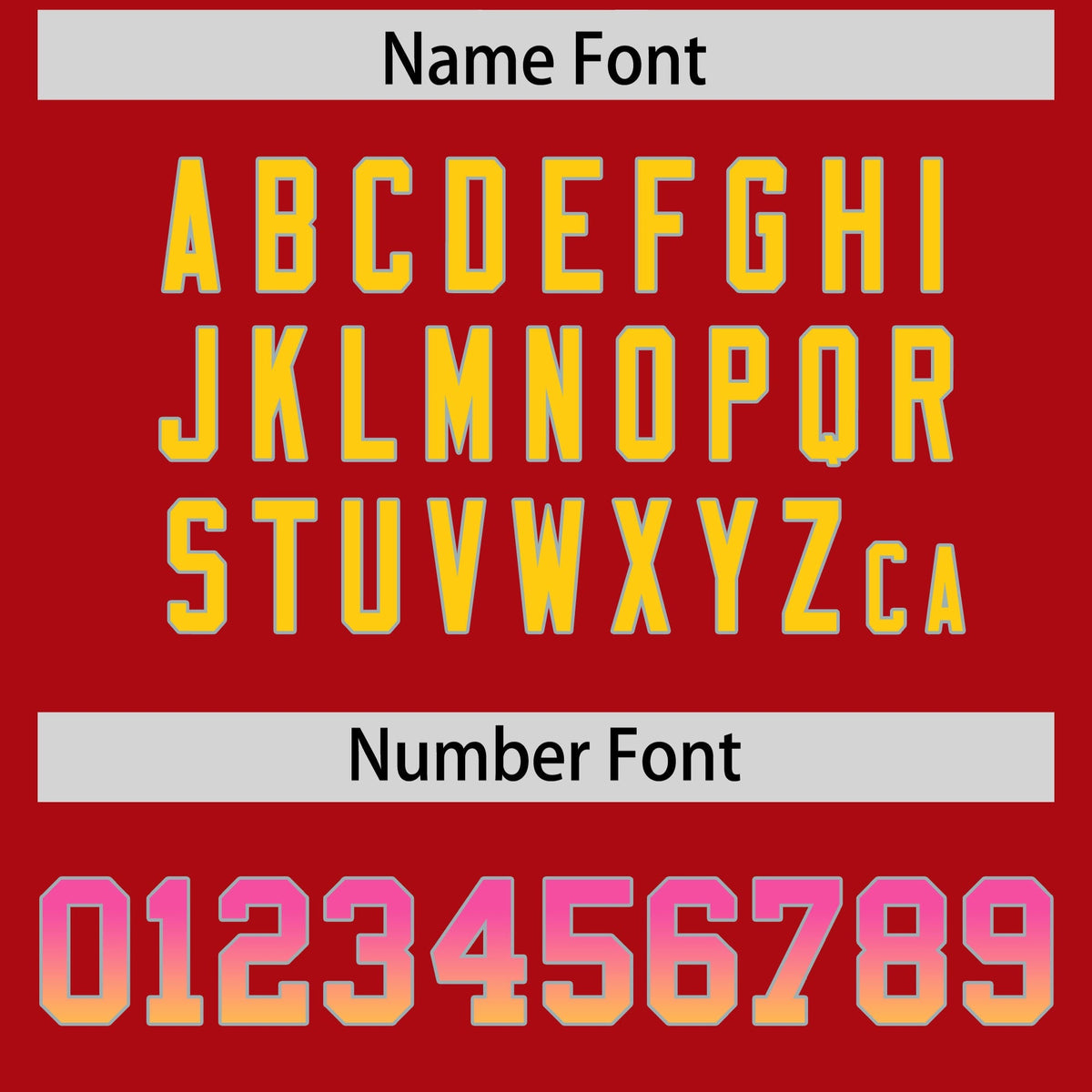 Custom Red Pink and Gold Sides Gradient Fashion Personalized Team American Football Jersey