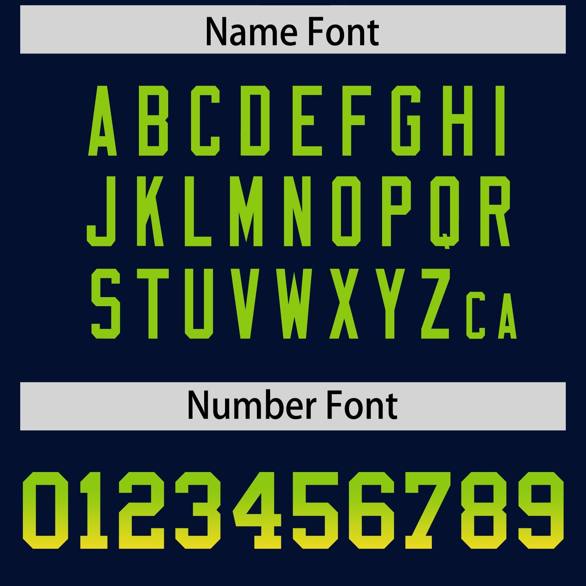 Custom Navy Neon Green and Gold Sides Gradient Fashion Personalized Team American Football Jersey