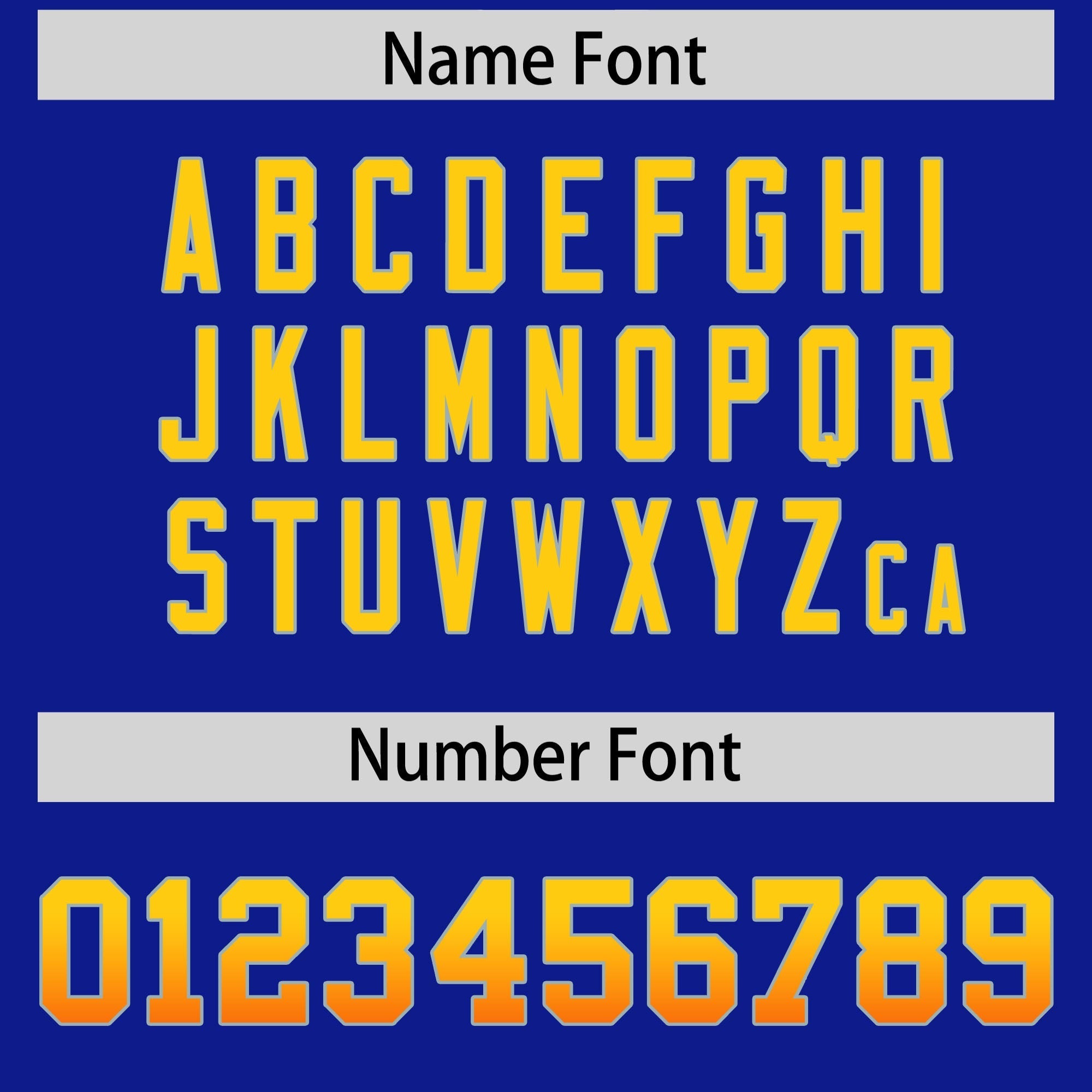 Custom Royal Gold Sides Gradient Fashion Personalized Team American Football Jersey
