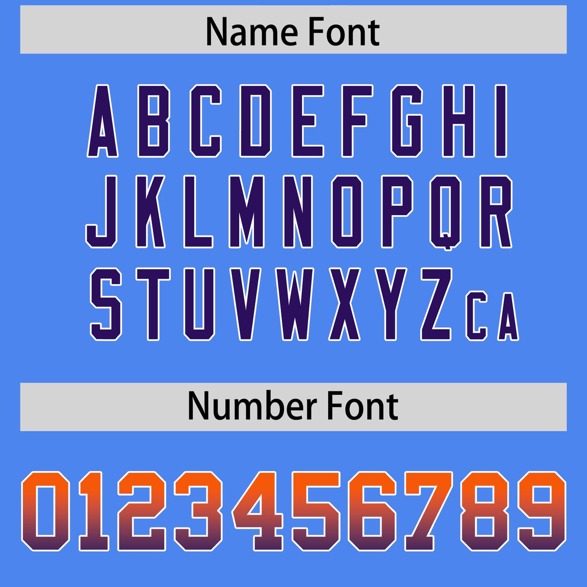 Custom Powder Blue Orange and Purple Sides Gradient Fashion Personalized Team American Football Jersey