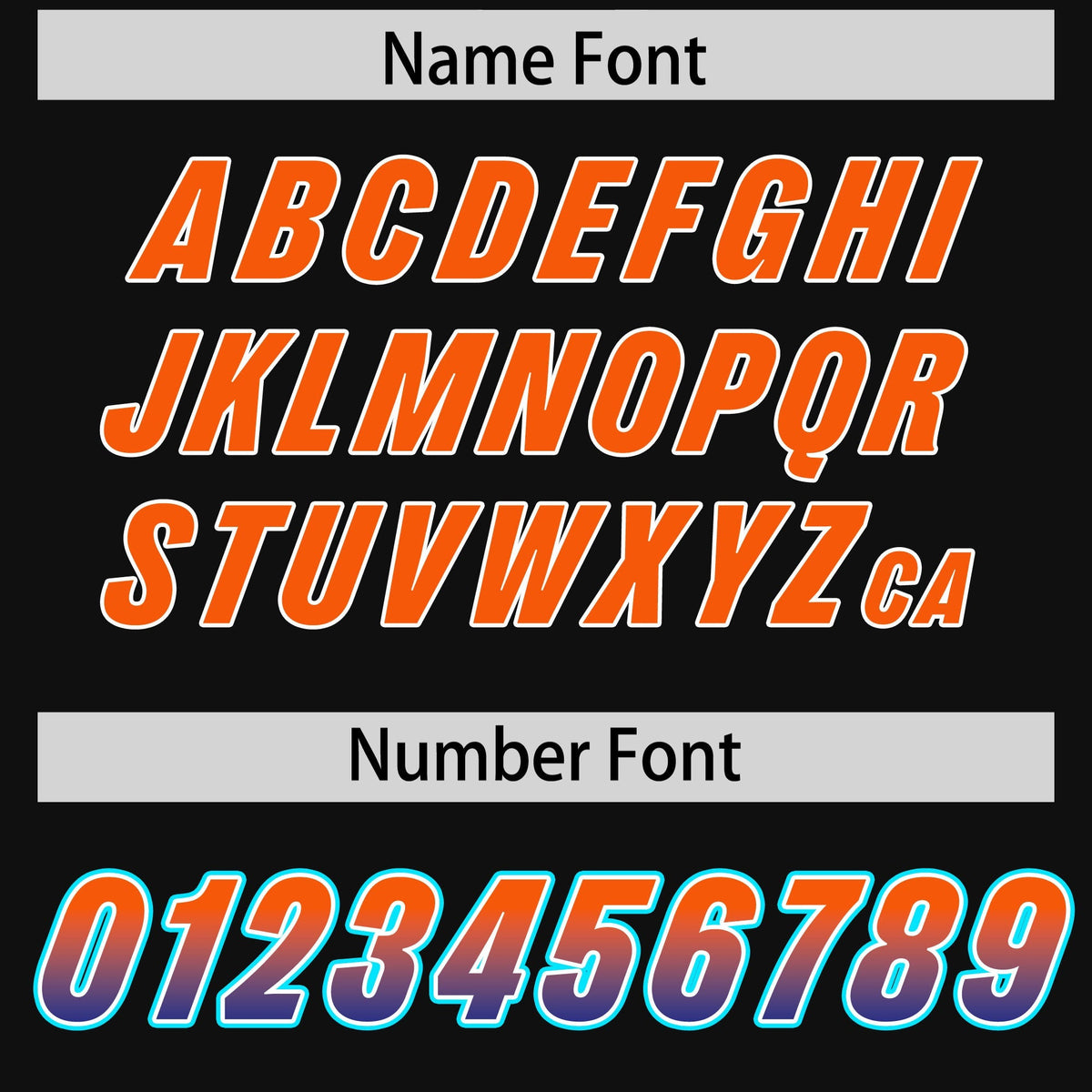 Custom Black Royal and Orange Sides Gradient Fashion Personalized Team American Football Jersey