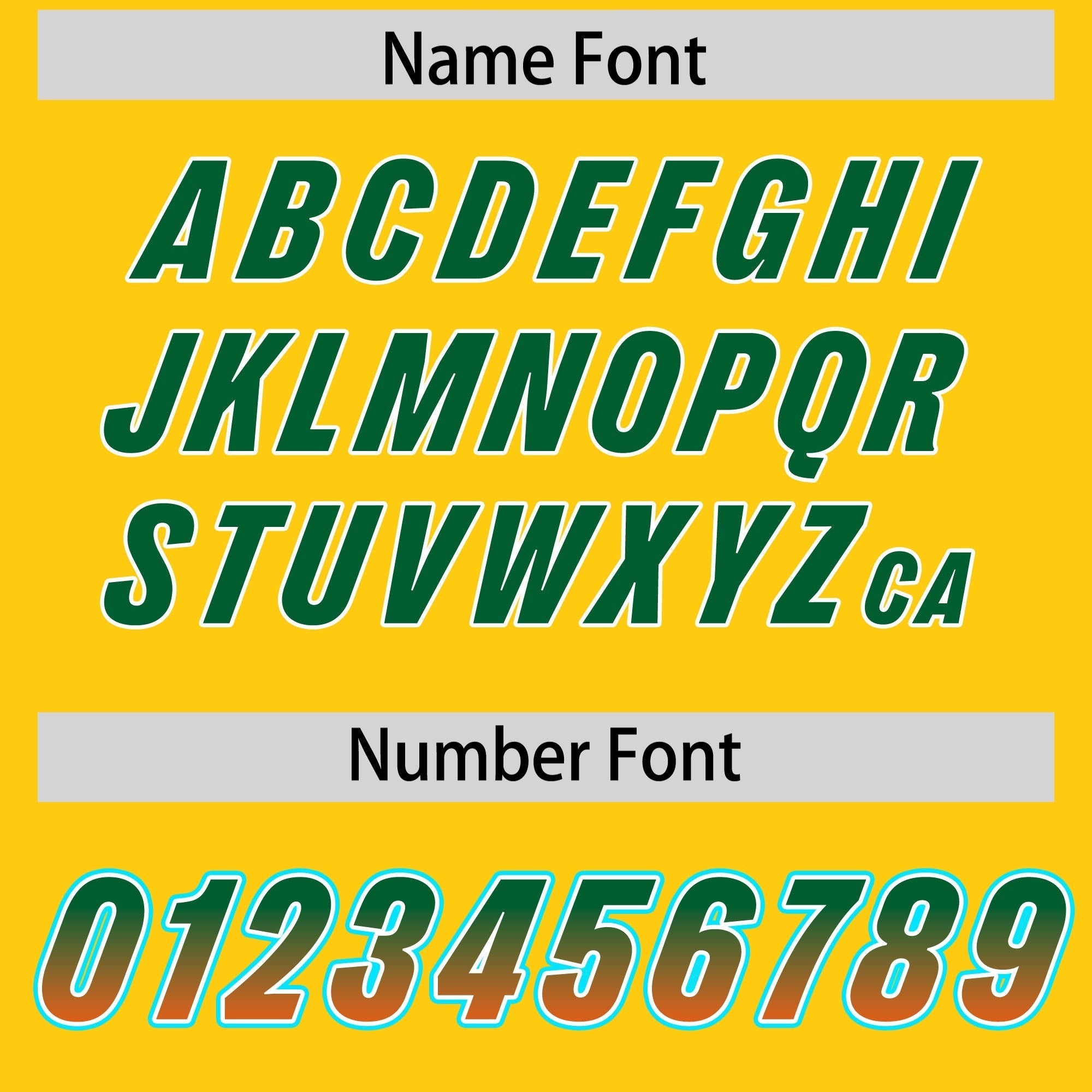 Custom Gold Kelly Green and Orange Sides Gradient Fashion Personalized Team American Football Jersey