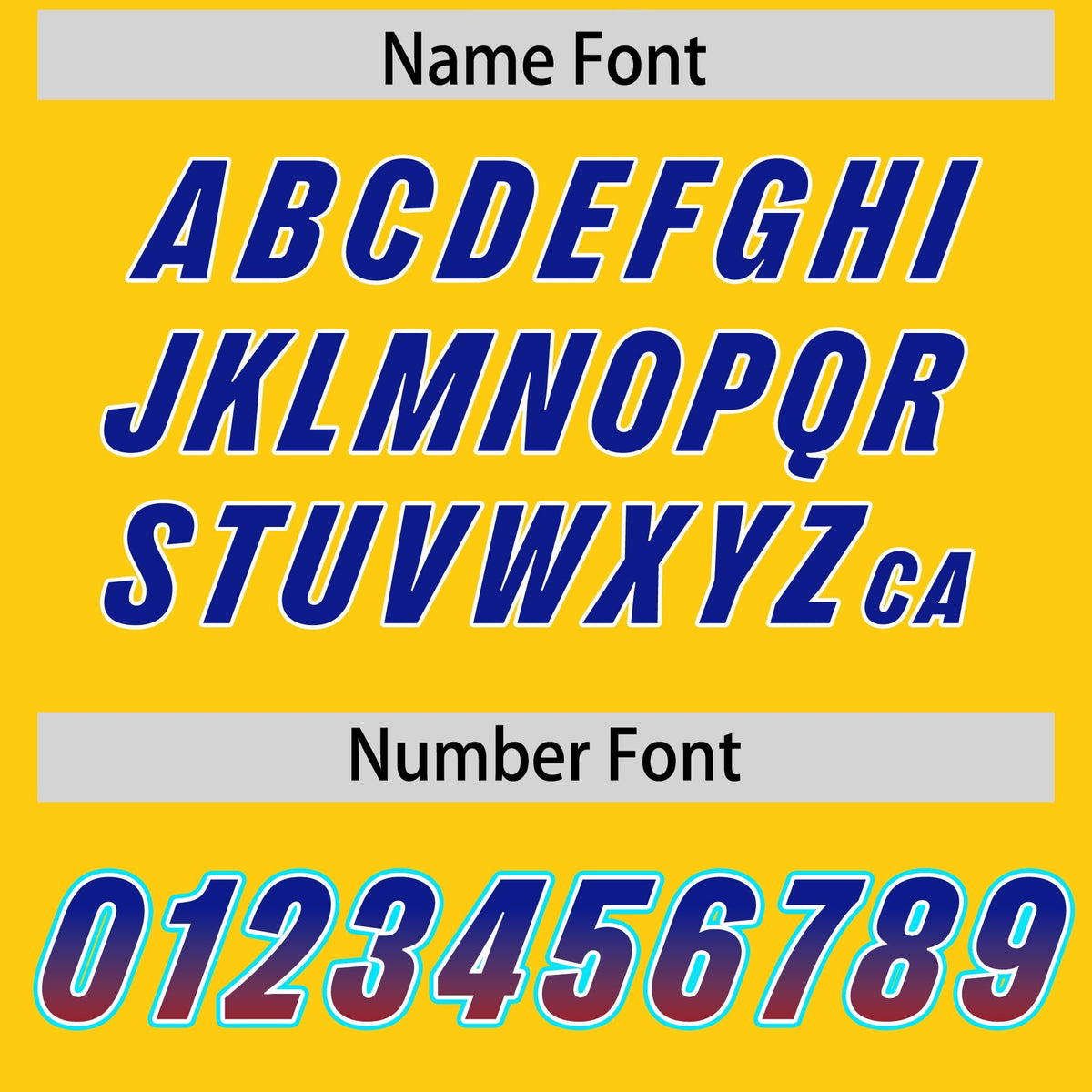 Custom Gold Royal and Red Sides Gradient Fashion Personalized Team American Football Jersey