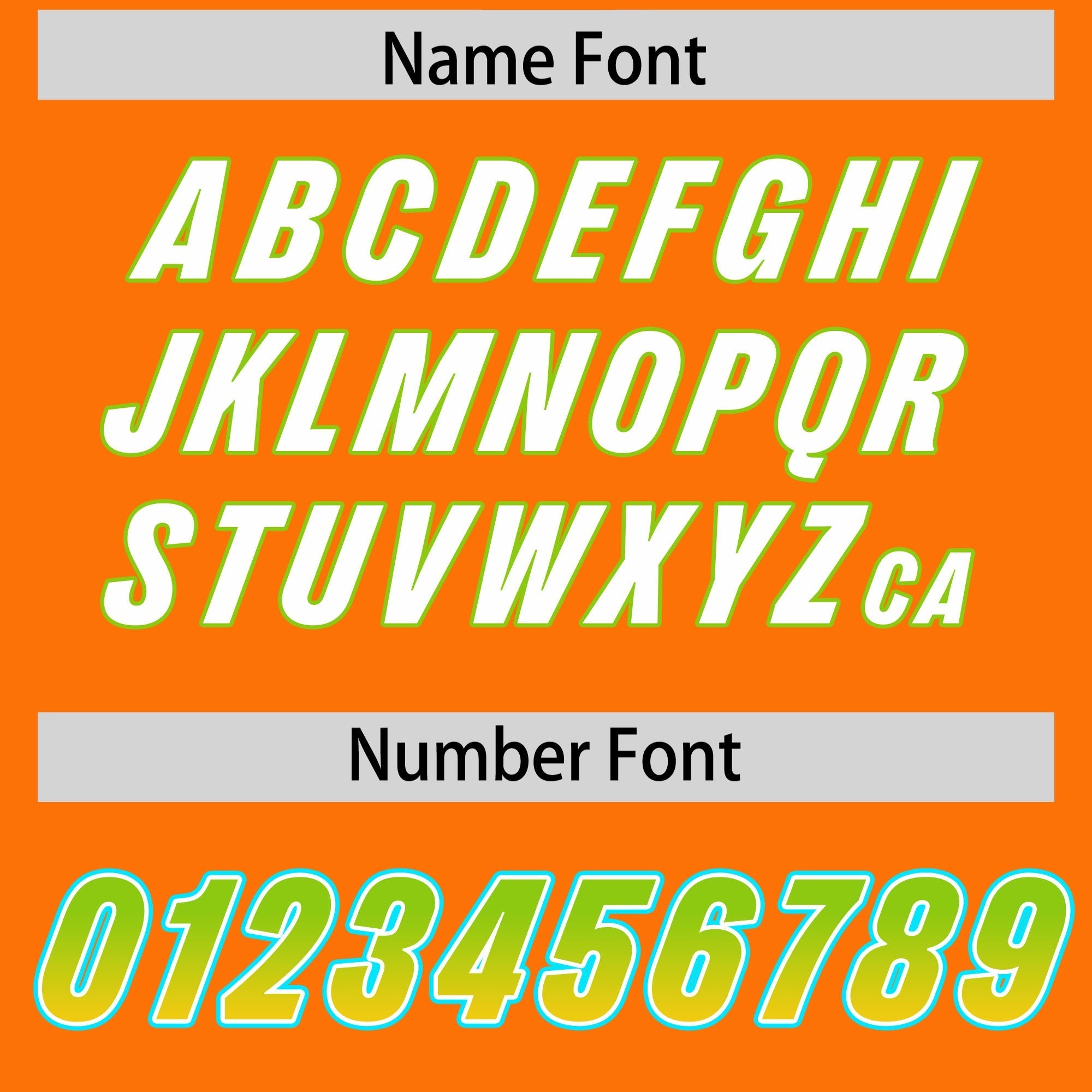 Custom Orange Neon Green and Gold Sides Gradient Fashion Personalized Team American Football Jersey