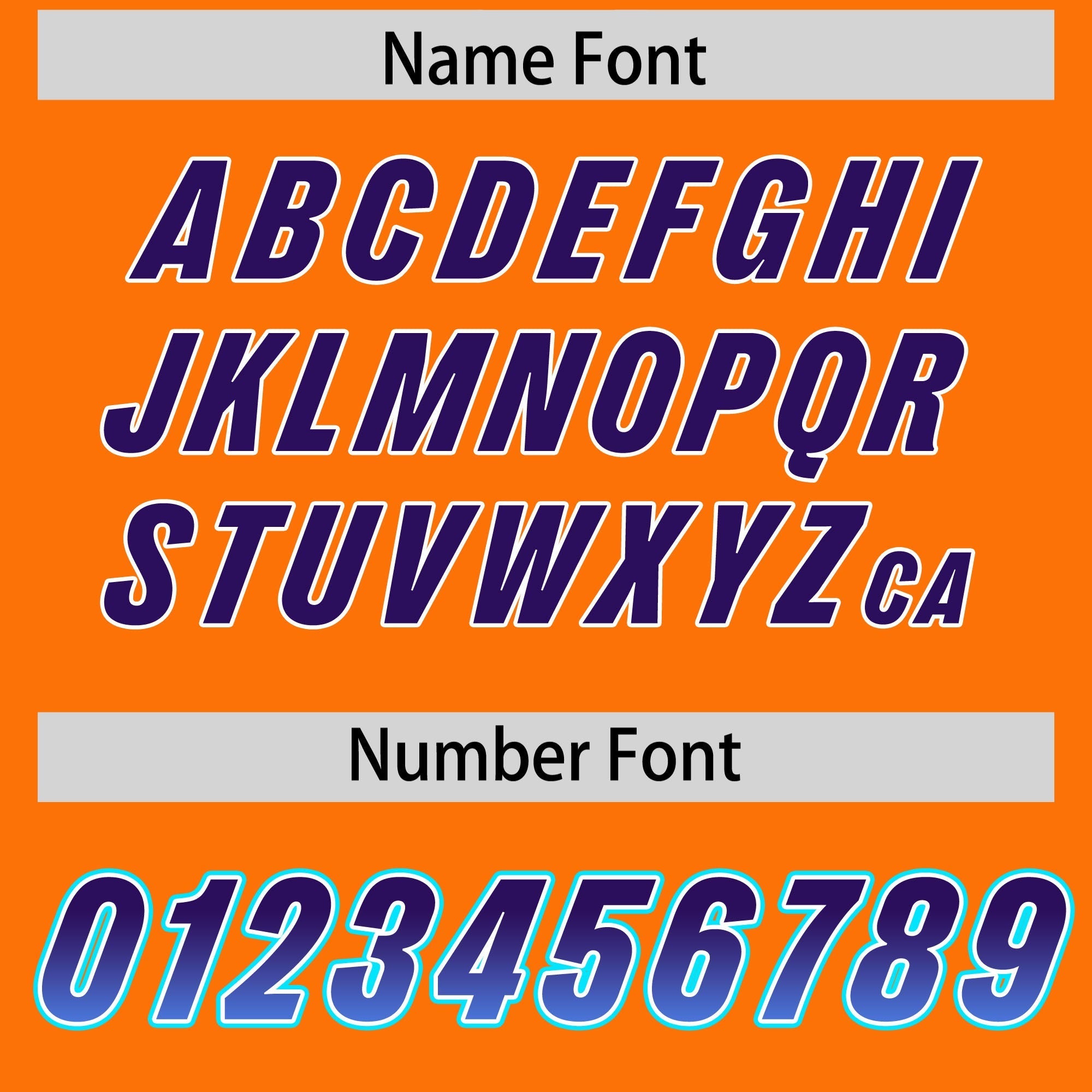 Custom Orange Purple and Powder Blue Sides Gradient Fashion Personalized Team American Football Jersey