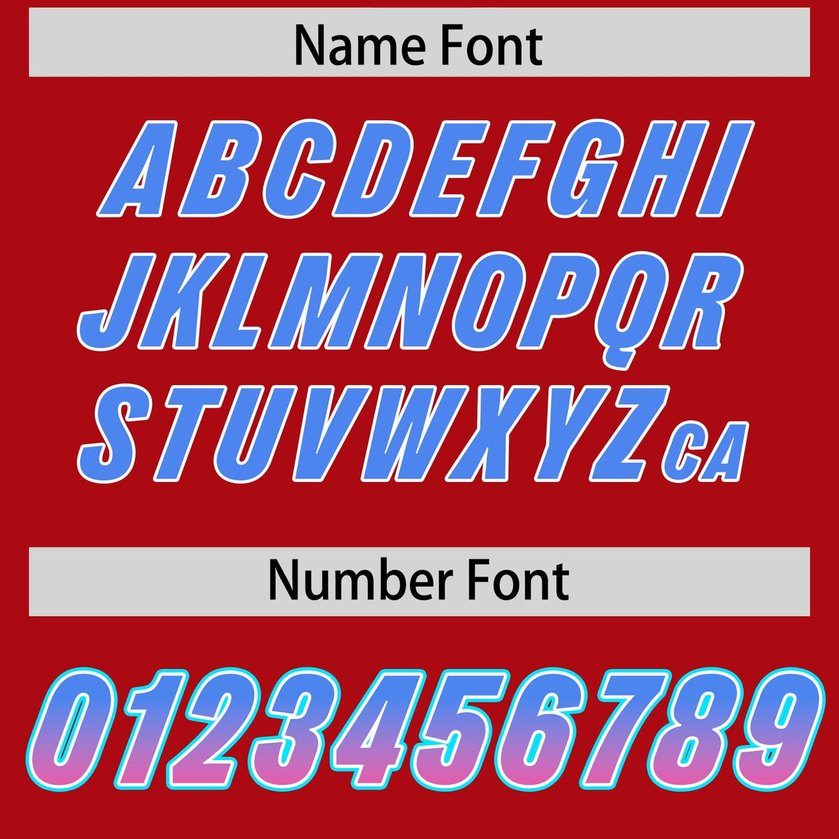 Custom Red Powder Blue and Pink Sides Gradient Fashion Personalized Team American Football Jersey