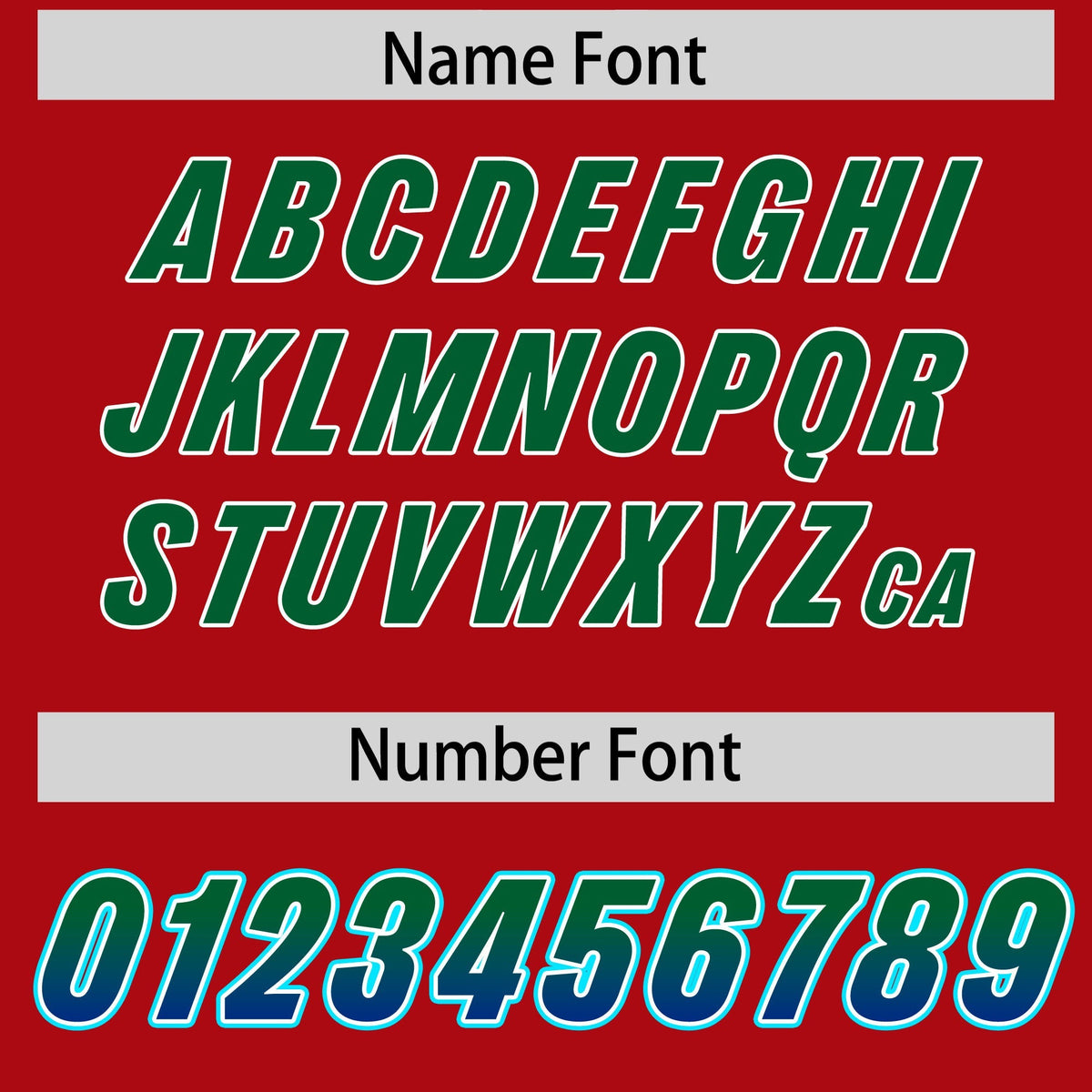 Custom Red Kelly Green and Royal Sides Gradient Fashion Personalized Team American Football Jersey