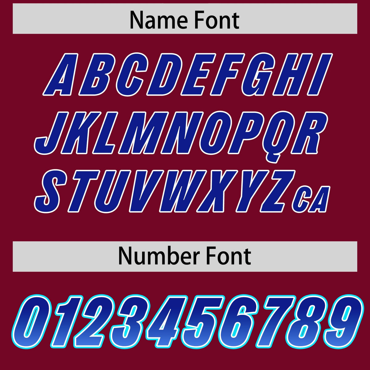 Custom Cardinal Royal and Powder Blue Sides Gradient Fashion Personalized Team American Football Jersey