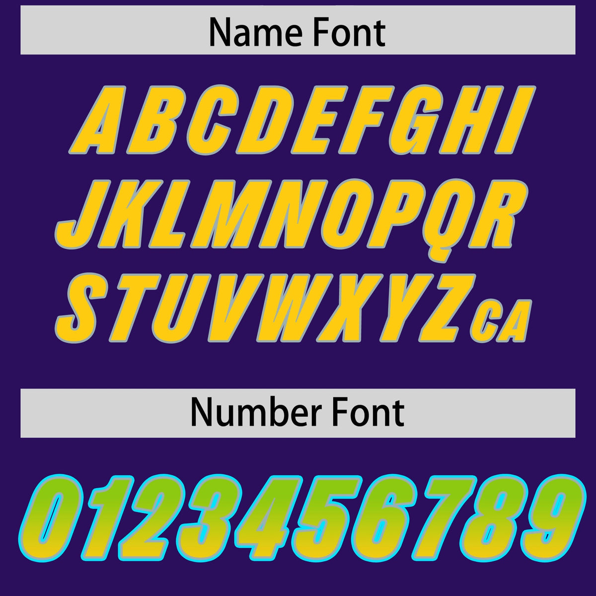 Custom Purple Neon Green and Gold Sides Gradient Fashion Personalized Team American Football Jersey