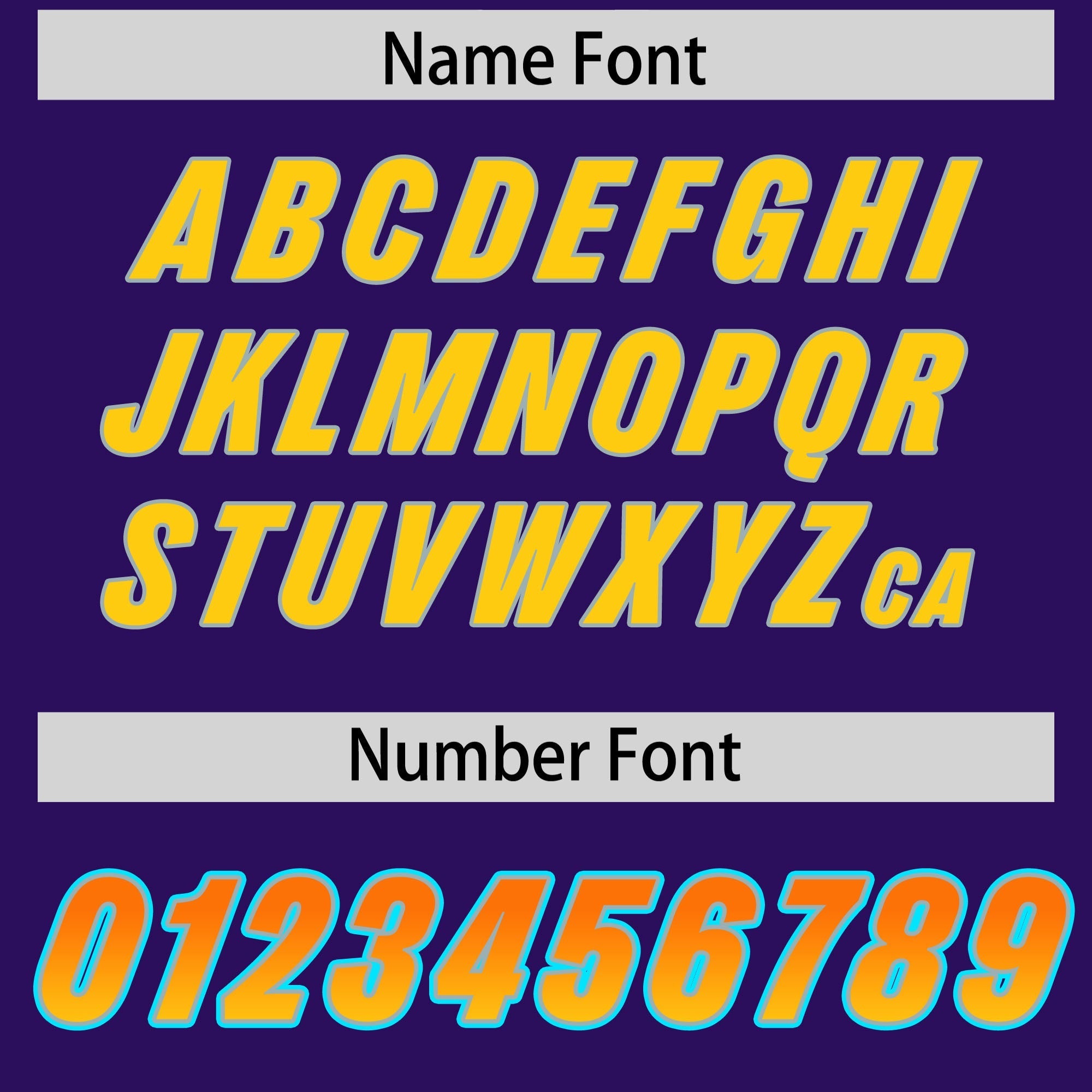 Custom Purple Orange and Gold Sides Gradient Fashion Personalized Team American Football Jersey