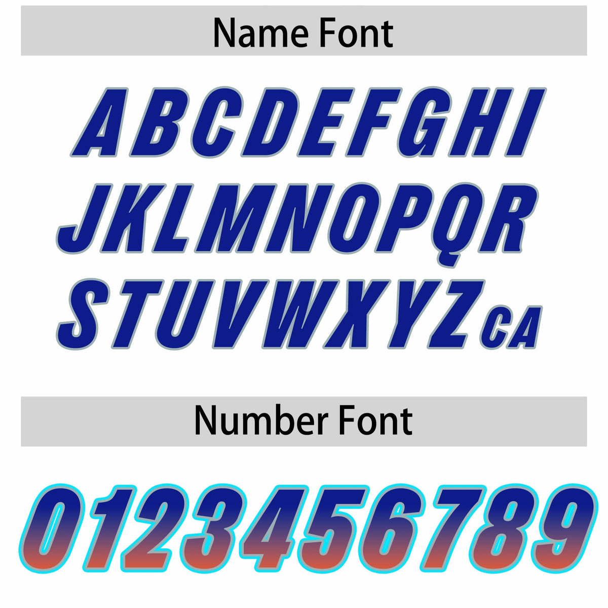 Custom White Royal and Orange Sides Gradient Fashion Personalized Team American Football Jersey