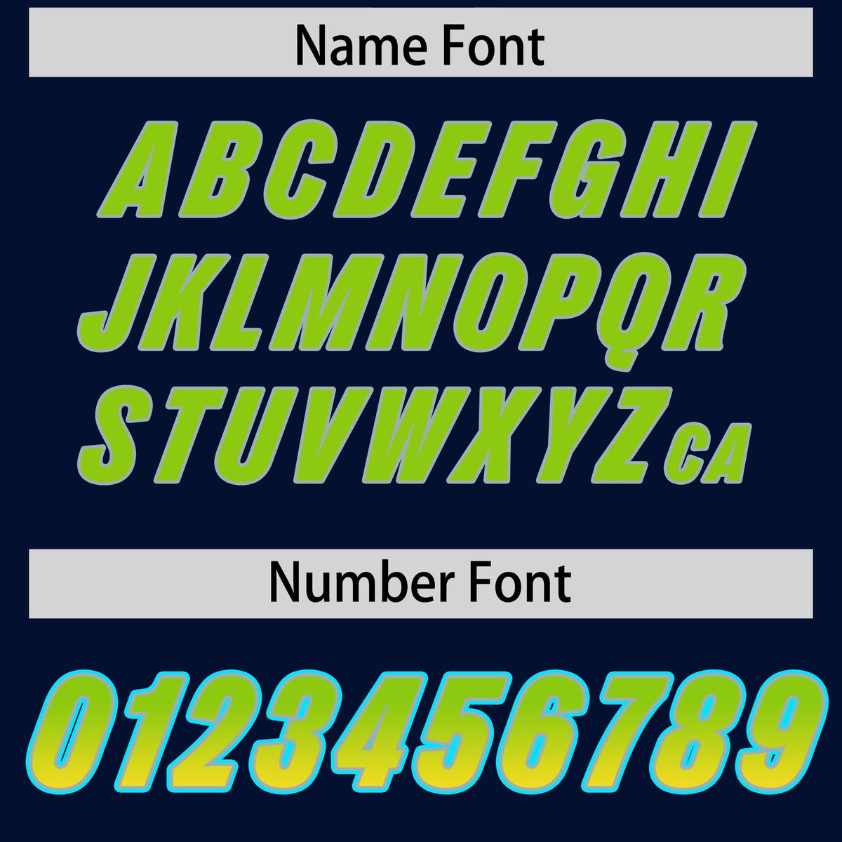 Custom Navy Neon Green and Gold Sides Gradient Fashion Personalized Team American Football Jersey