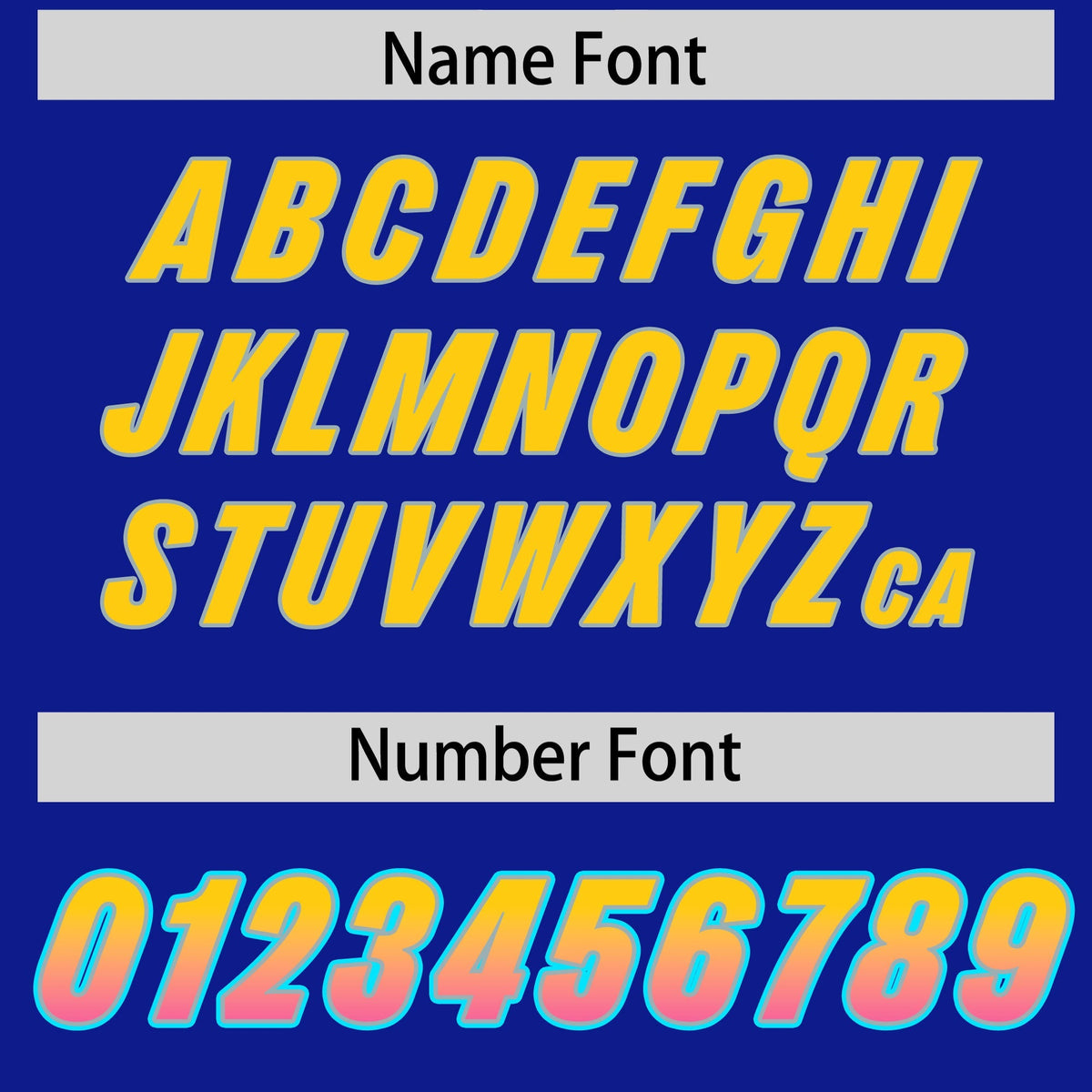 Custom Royal Gold Sides Gradient Fashion Personalized Team American Football Jersey