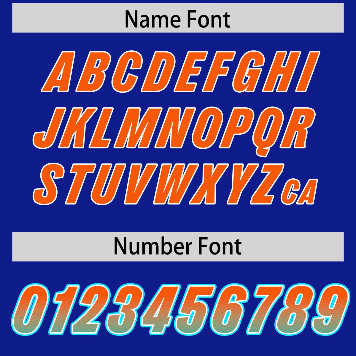 Custom Royal Orange and Bright Green Sides Gradient Fashion Personalized Team American Football Jersey