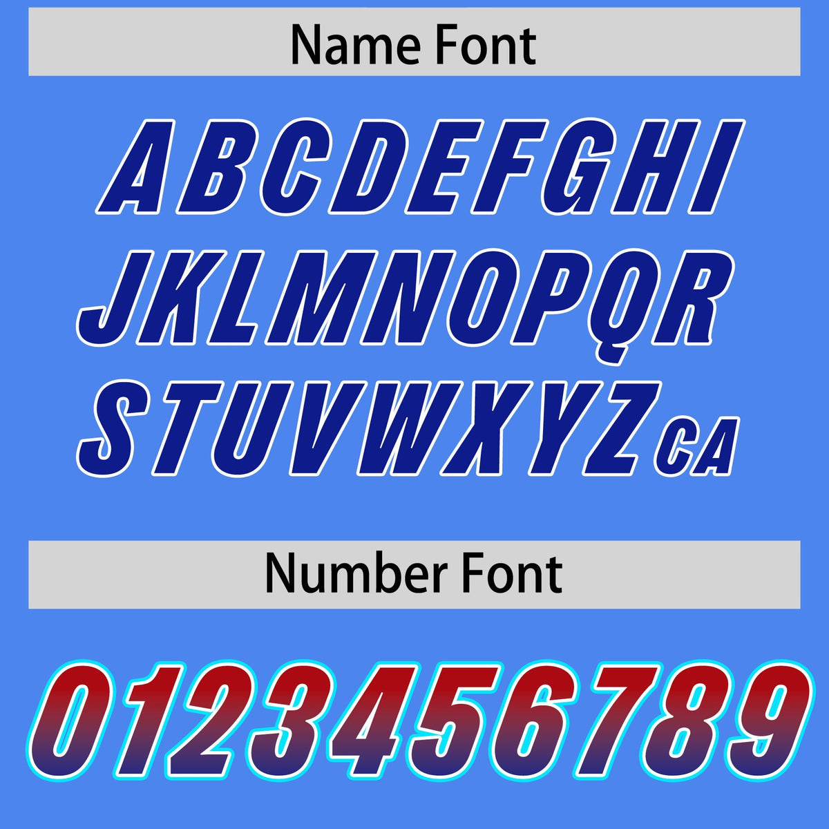 Custom Powder Blue Red and Royal Sides Gradient Fashion Personalized Team American Football Jersey