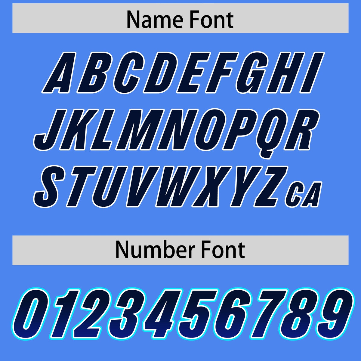 Custom Powder Blue Navy and Royal Sides Gradient Fashion Personalized Team American Football Jersey