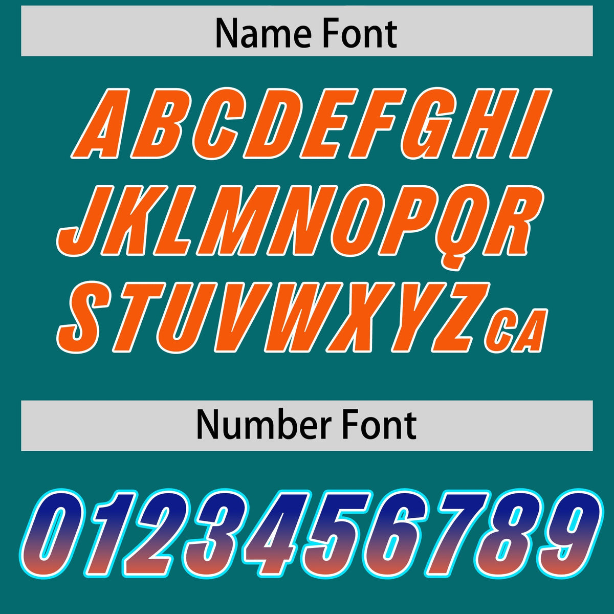 Custom Aqua Royal and Orange Sides Gradient Fashion Personalized Team American Football Jersey