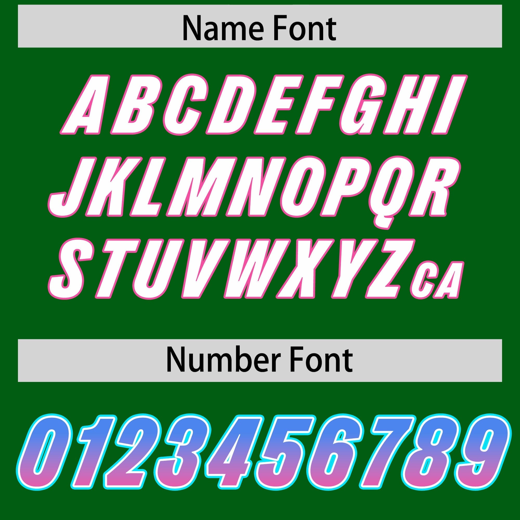 Custom Kelly Green Powder Blue and Pink Sides Gradient Fashion Personalized Team American Football Jersey