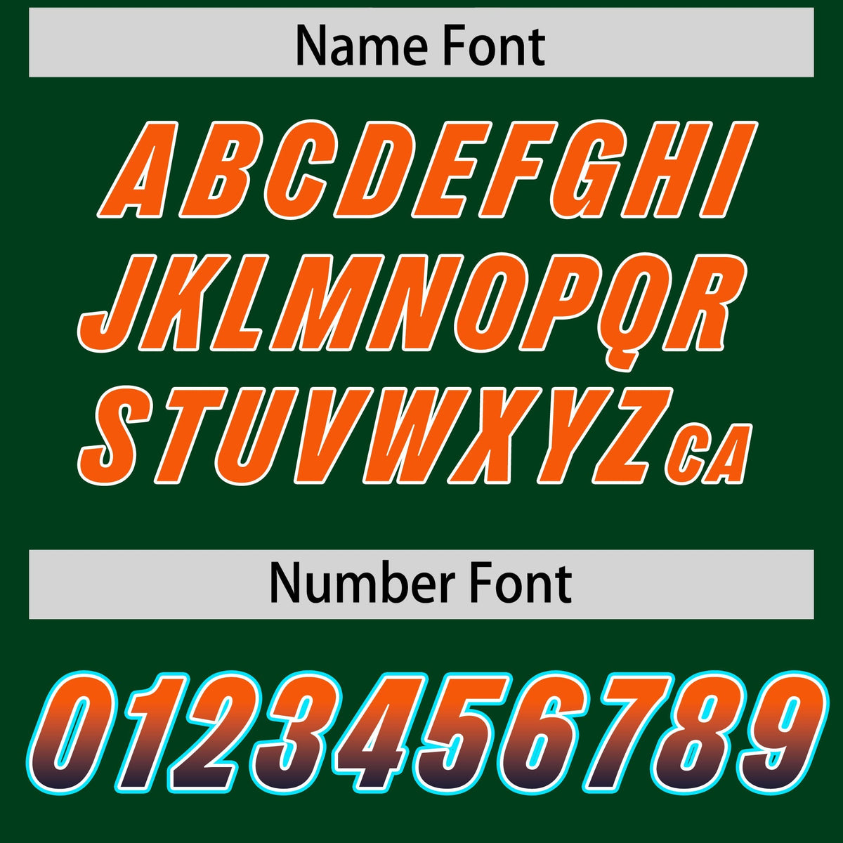 Custom Green Orange and Navy Sides Gradient Fashion Personalized Team American Football Jersey