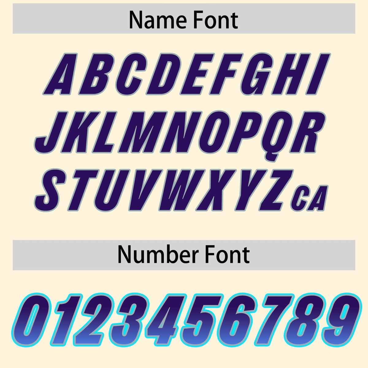 Custom Cream Purple and Powder Blue Sides Gradient Fashion Personalized Team American Football Jersey