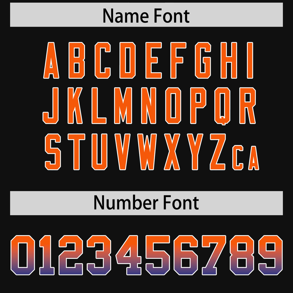 Custom Black Royal and Orange Sides Gradient Fashion Personalized Team American Football Jersey