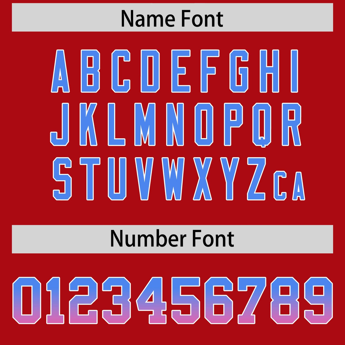 Custom Red Powder Blue and Pink Sides Gradient Fashion Personalized Team American Football Jersey